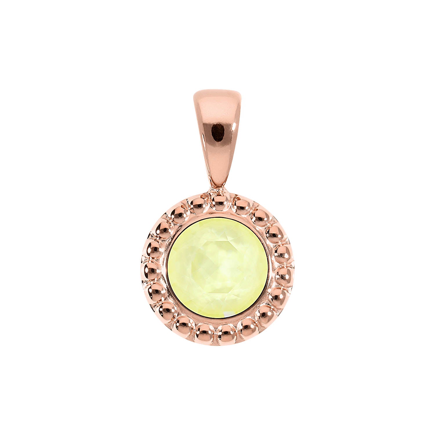Ghiare Pendant 0.43" - Rose Gold crystal soft yellow ignite