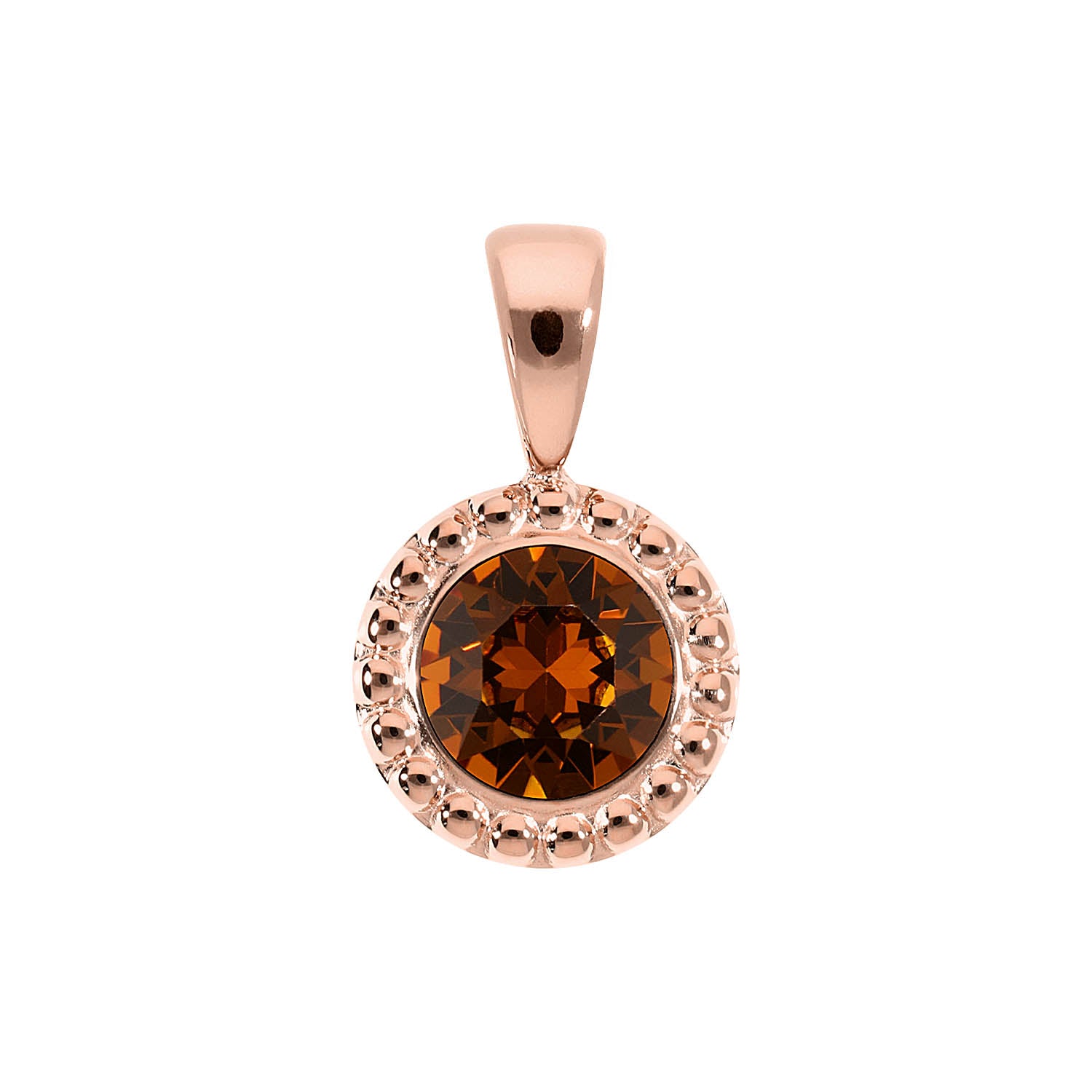 Ghiare Pendant 0.43" - Rose Gold light amber