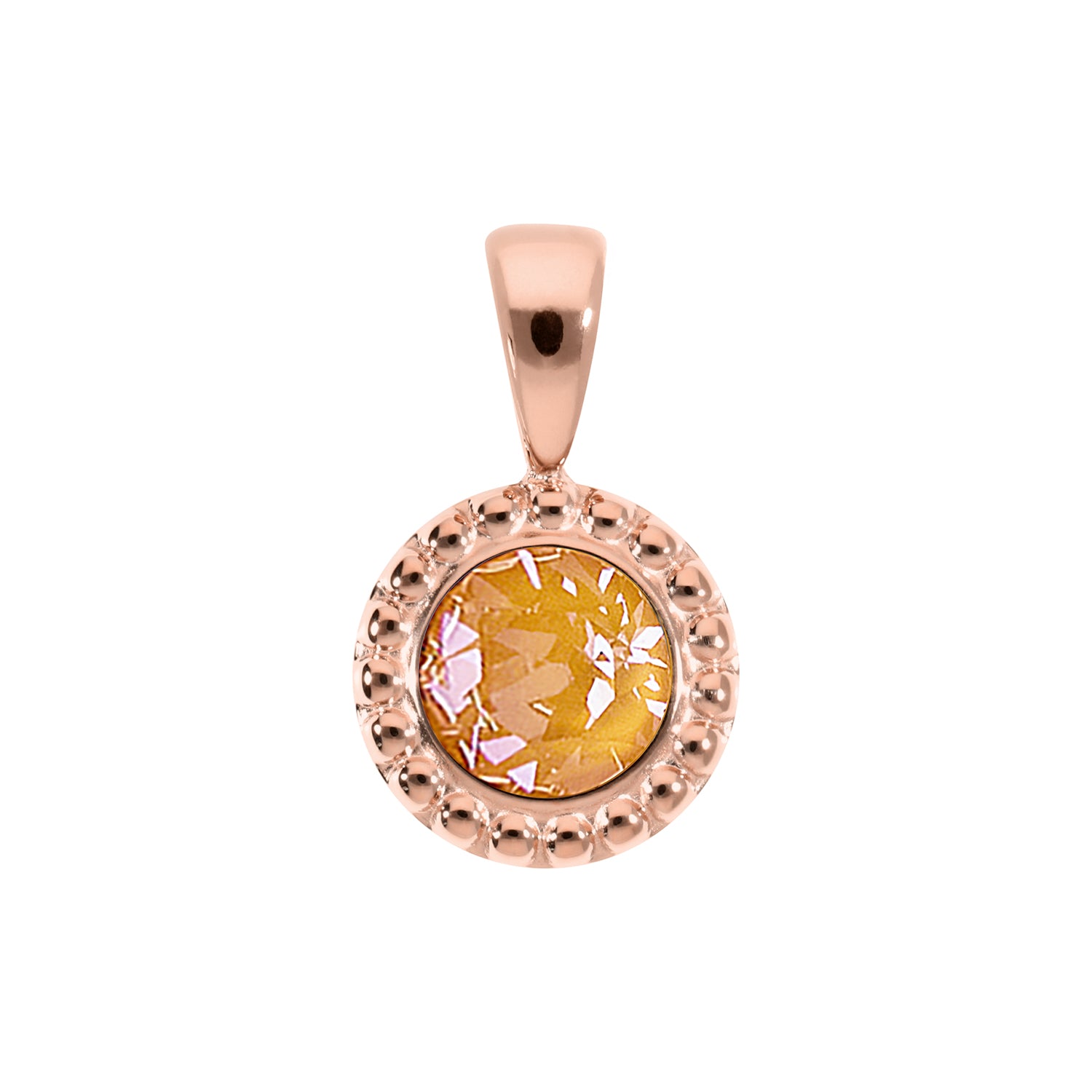 Ghiare Pendant 0.43" - Rose Gold Crystal Mango Ignite