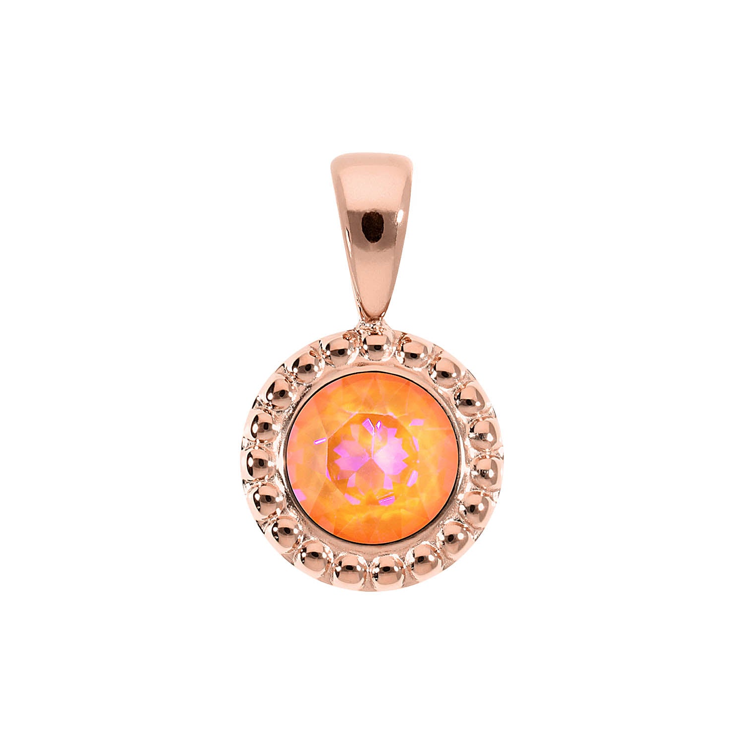 Ghiare Pendant 0.43" - Rose Gold crystal orange glow delite