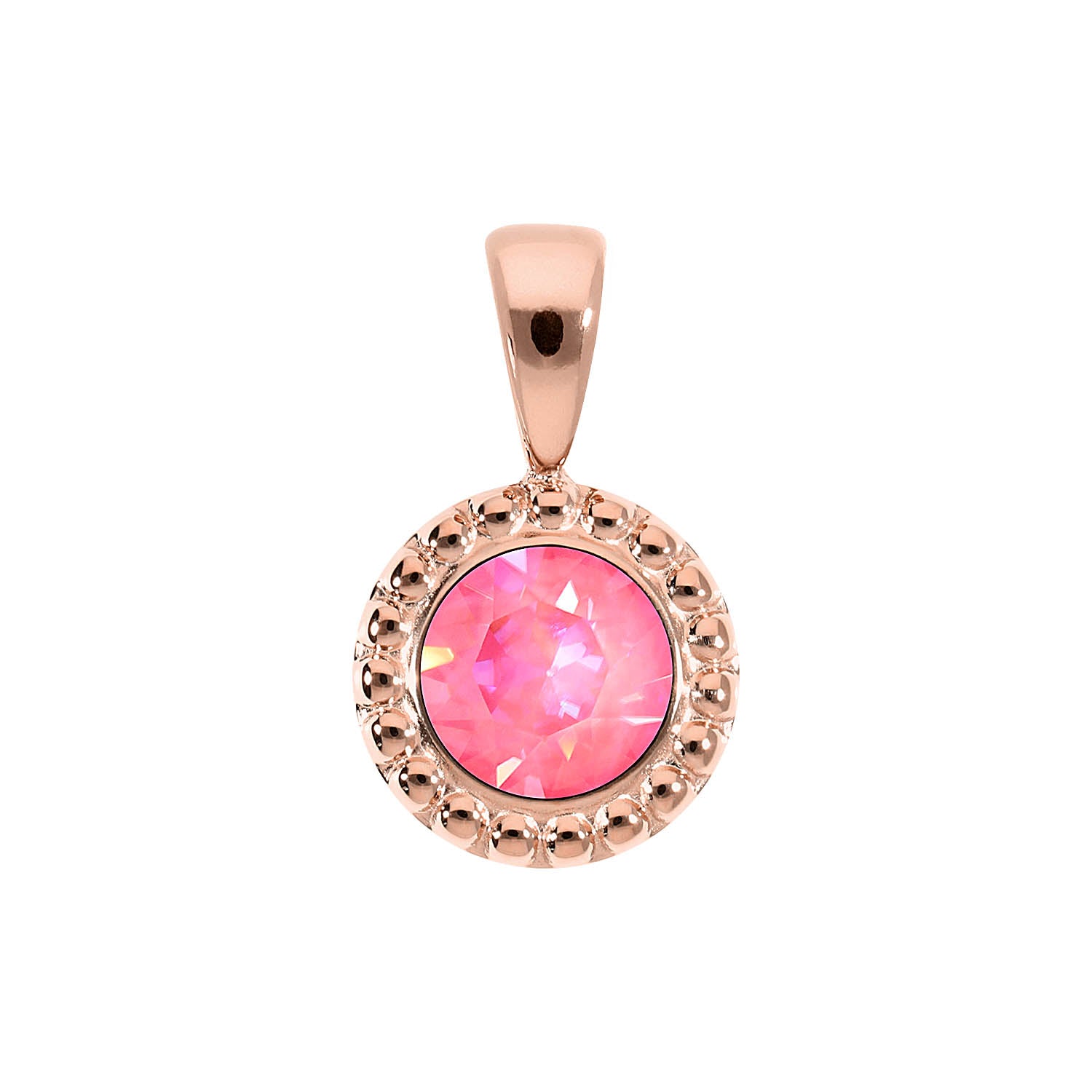 Ghiare Pendant 0.43" - Rose Gold crystal lotus pink delite