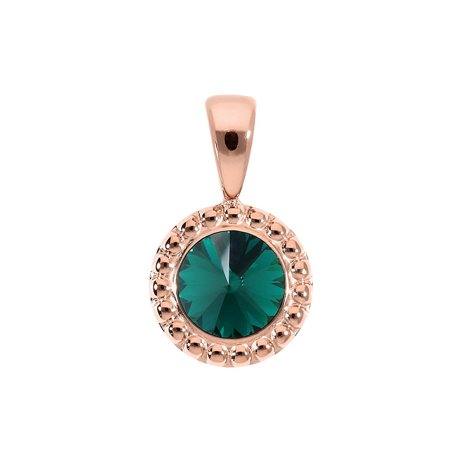 Ghiare Pendant 0.43" - Rose Gold emerald