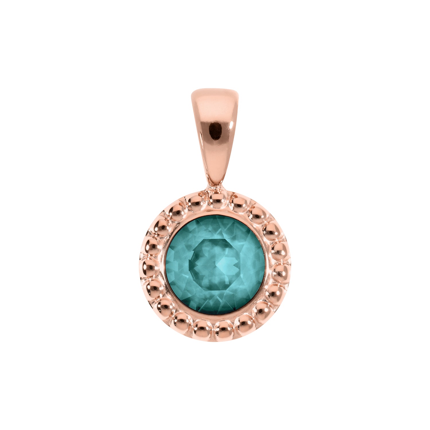 Ghiare Pendant 0.43" - Rose Gold Crystal Pine Green Ignite