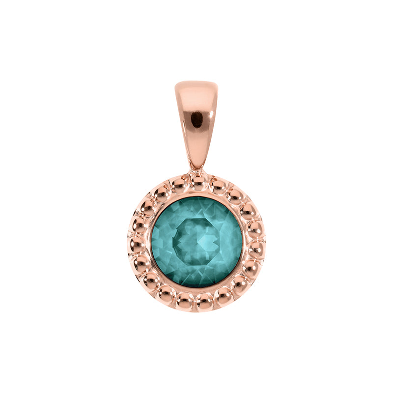 Ghiare Pendant 0.43" - Rose Gold Crystal Pine Green Ignite