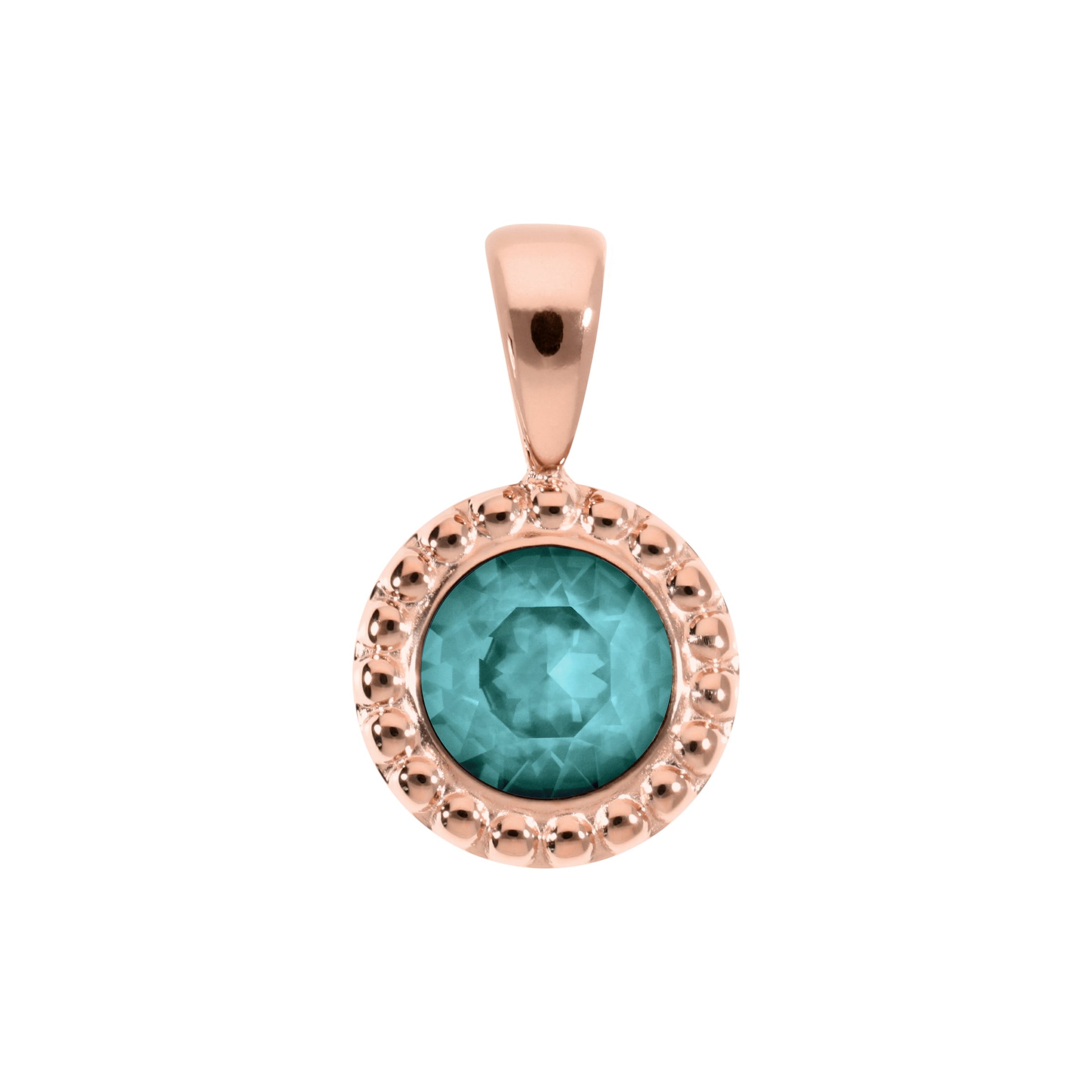 Ghiare Pendant 0.43" - Rose Gold Crystal Pine Green Ignite