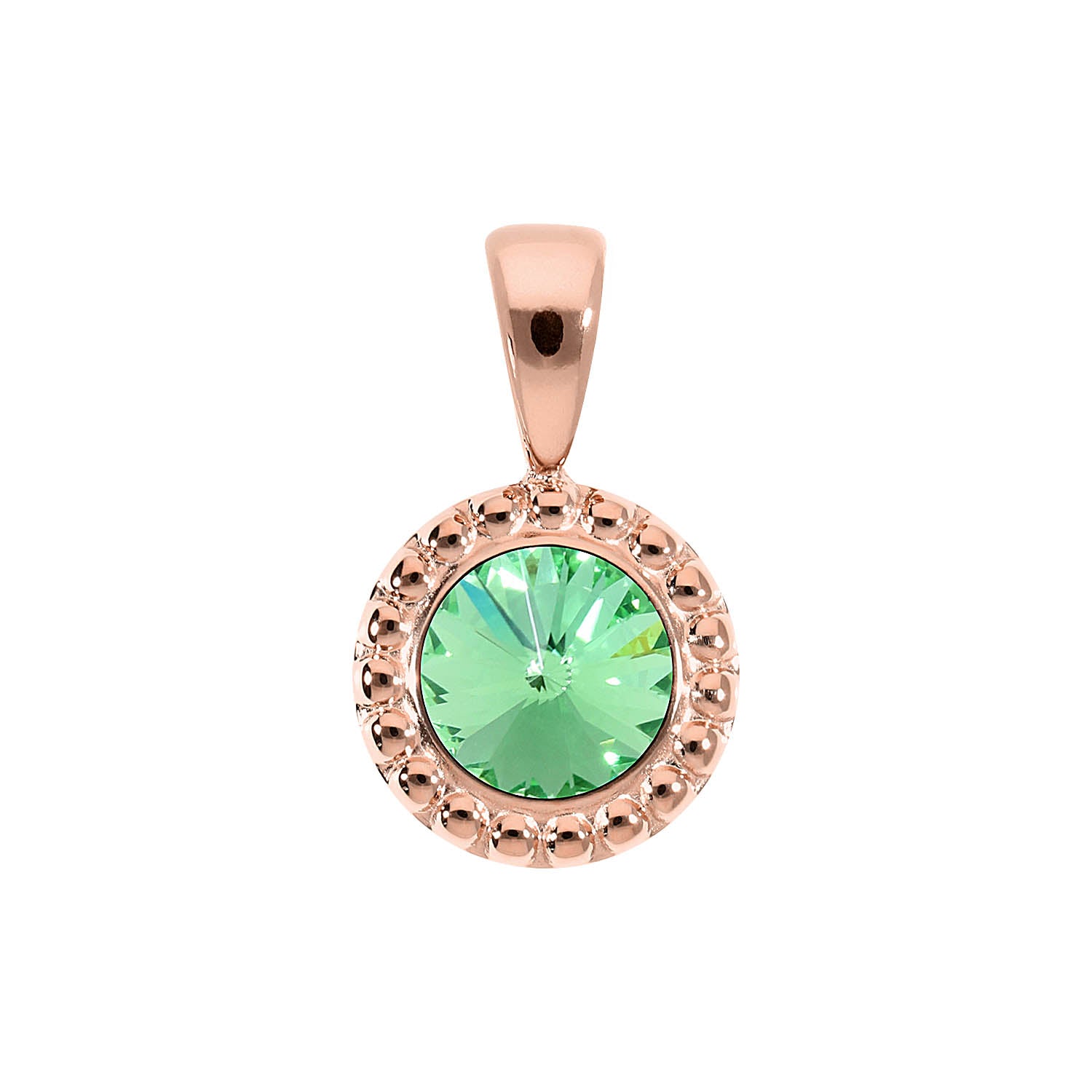 Ghiare Pendant 0.43" - Rose Gold peridot
