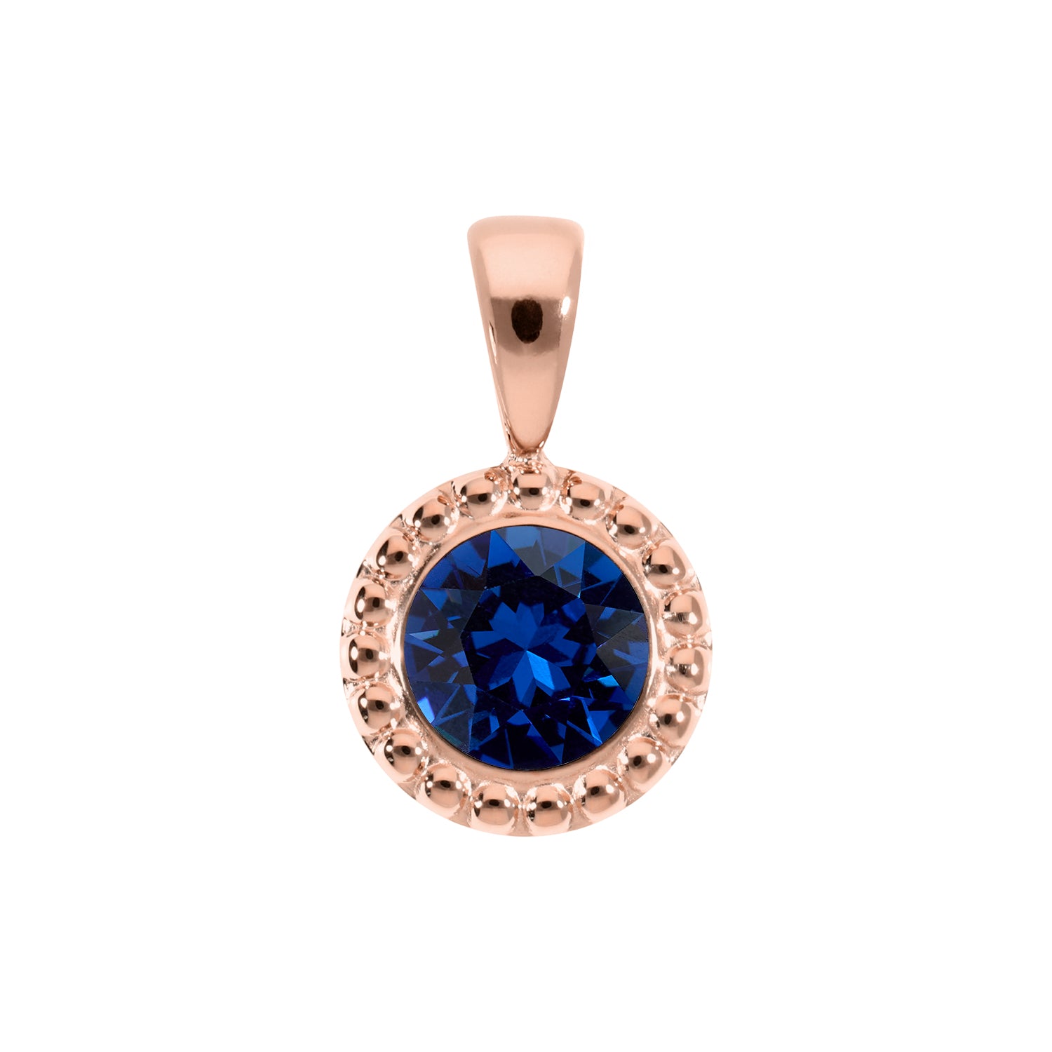 Ghiare Pendant 0.43" - Rose Gold ReCreated Dark Sapphire