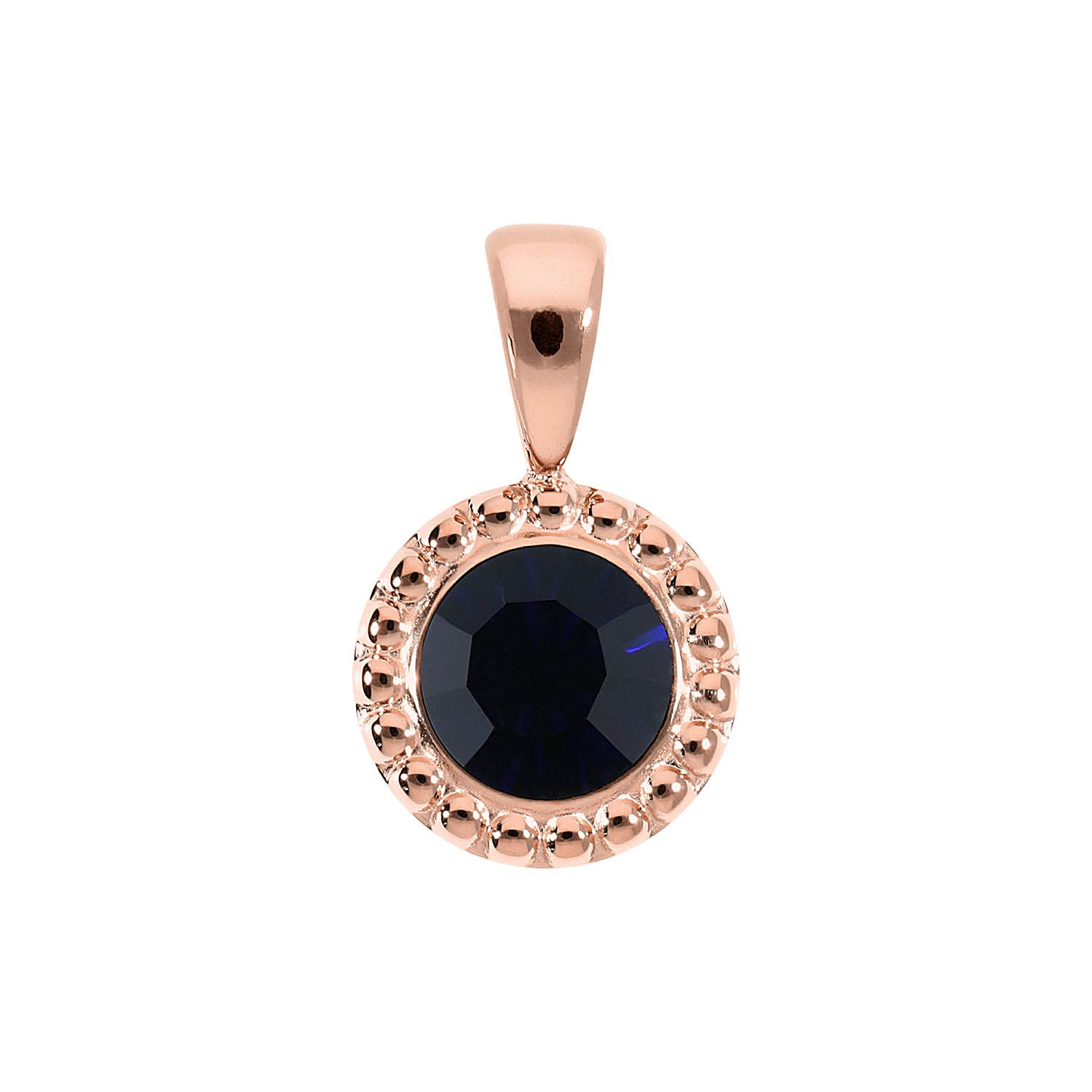 Ghiare Pendant 0.43" - Rose Gold Dark Indigo