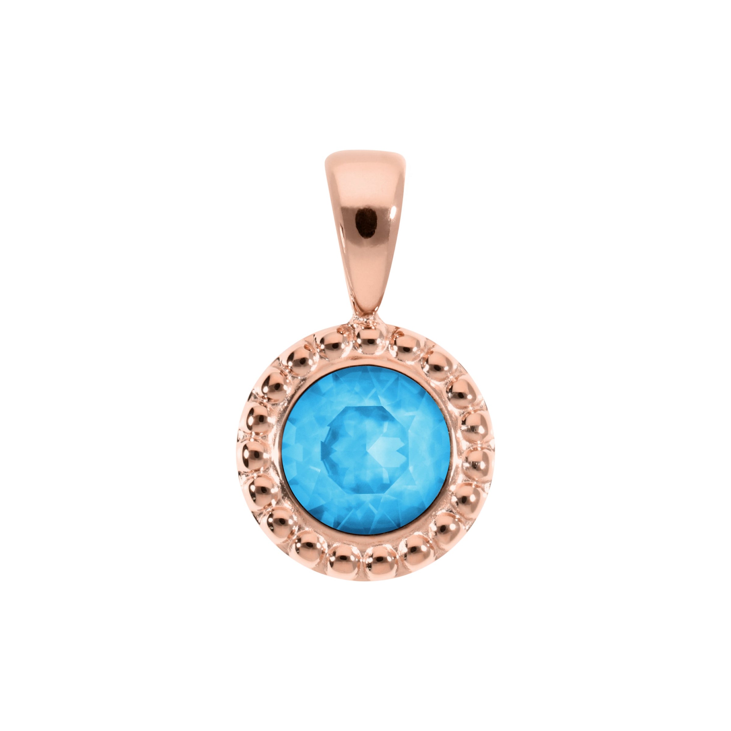 Ghiare Pendant 0.43" - Rose Gold Crystal Electric Blue Ignite