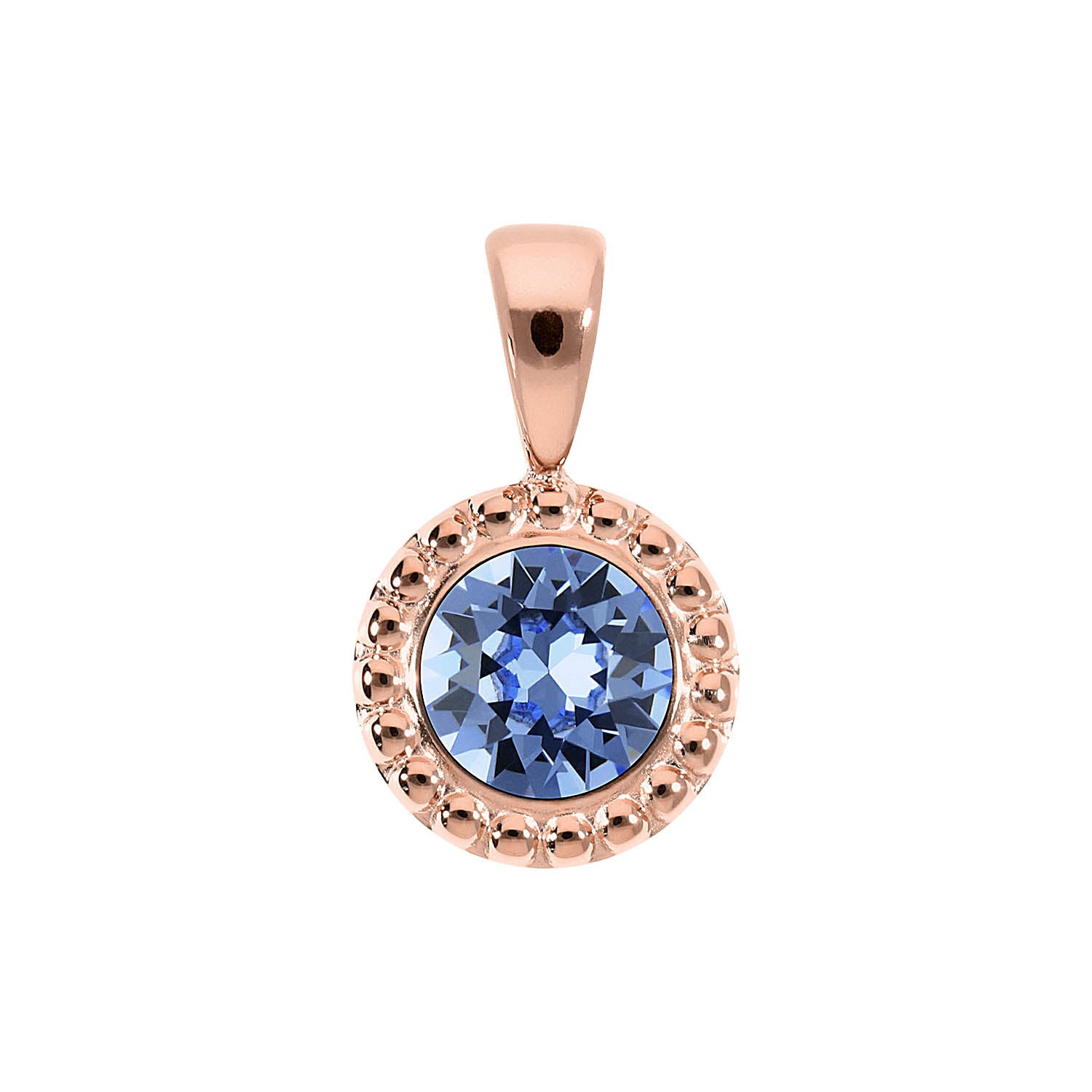 Ghiare Pendant 0.43" - Rose Gold light sapphire