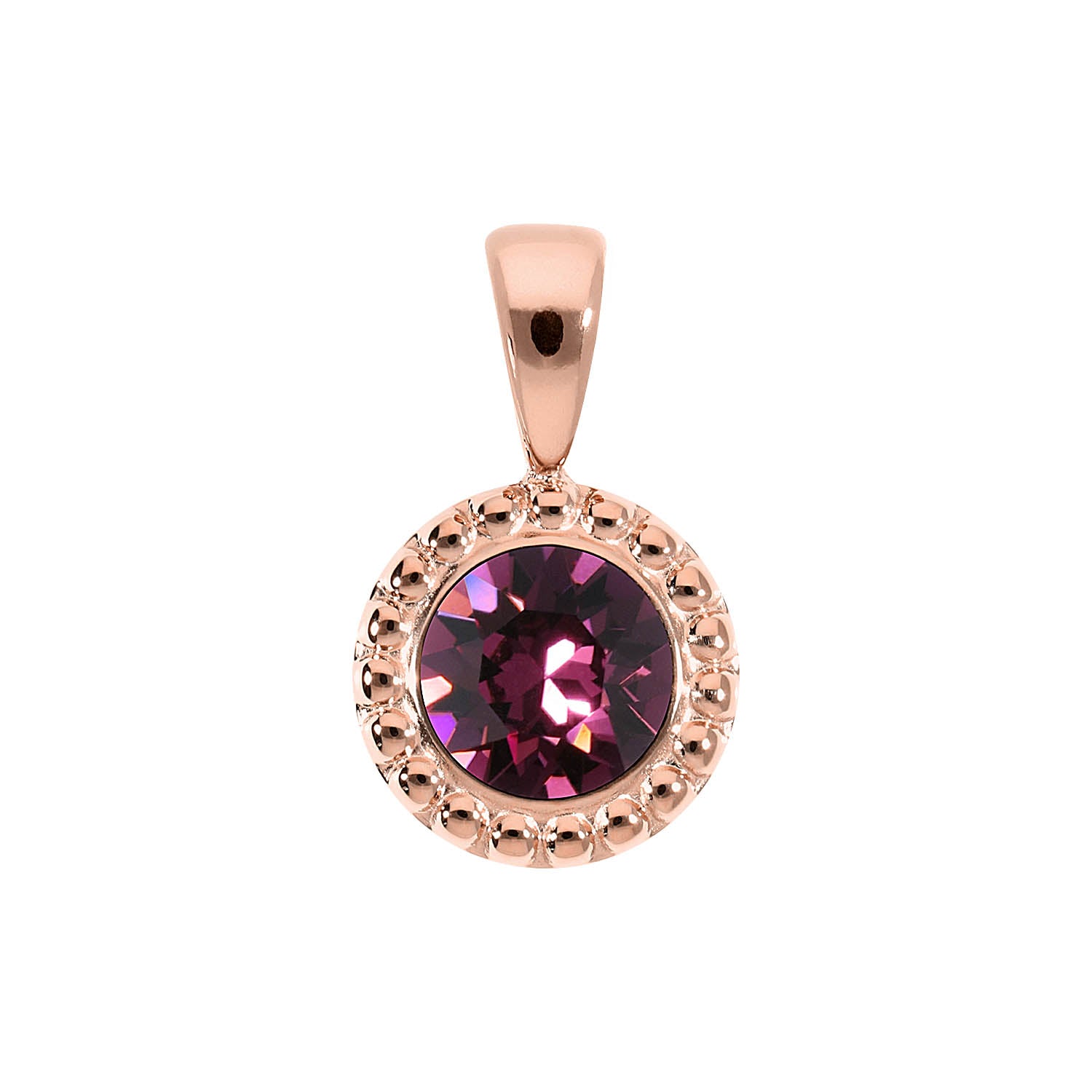 Ghiare Pendant 0.43" - Rose Gold amethyst