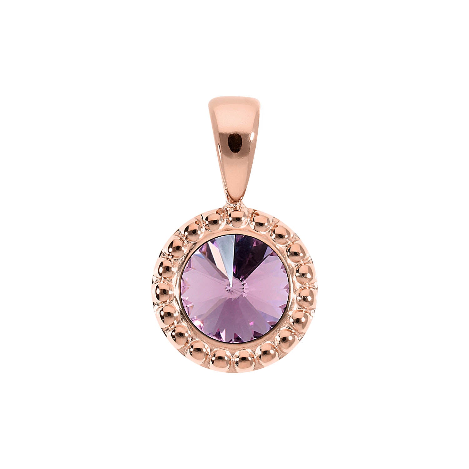 Ghiare Pendant 0.43" - Rose Gold light amethyst
