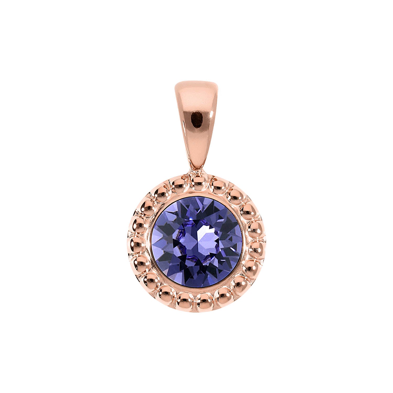 Ghiare Pendant 0.43" - Rose Gold tanzanite