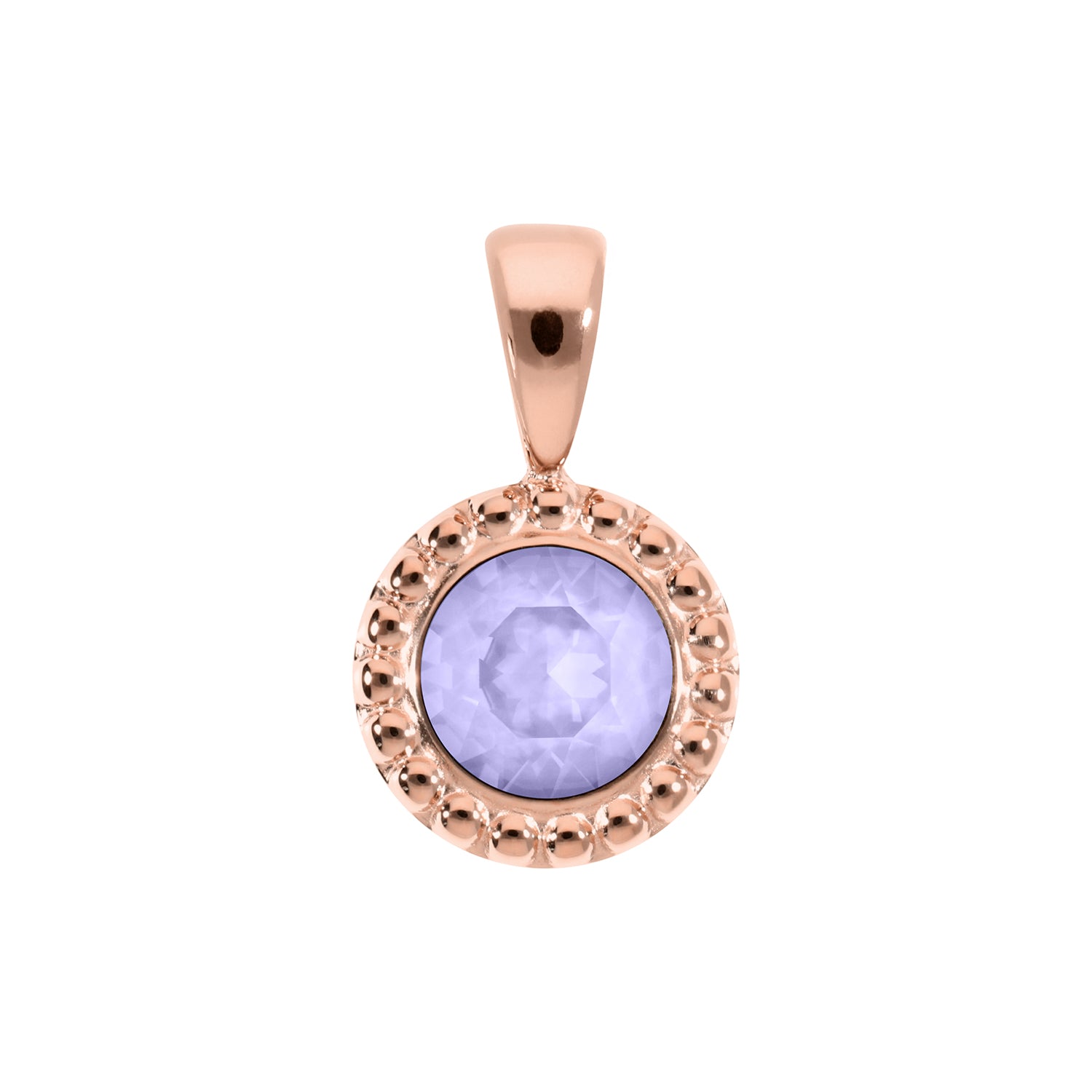 Ghiare Pendant 0.43" - Rose Gold Crystal Purple Ignite