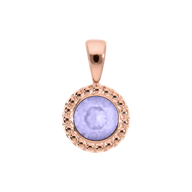 Ghiare Pendant 0.43" - Rose Gold Crystal Purple Ignite