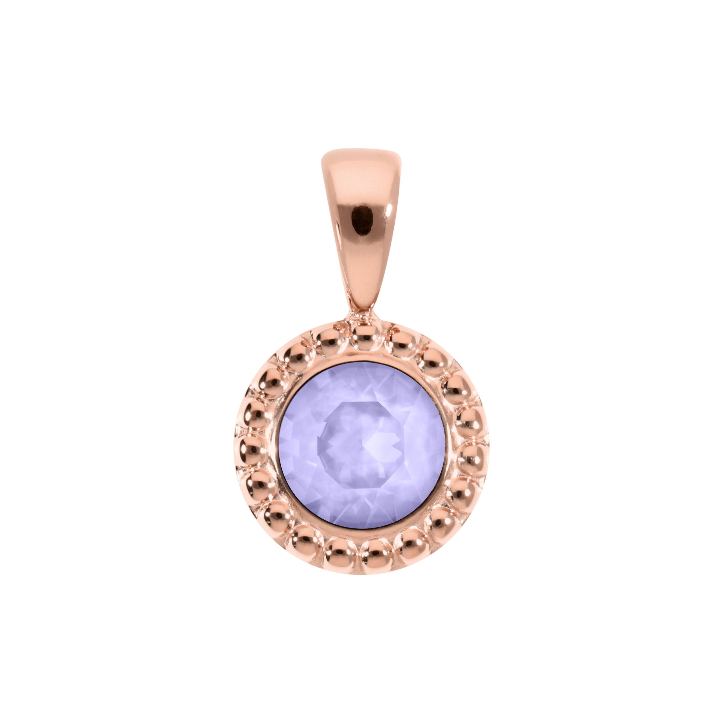 Ghiare Pendant 0.43" - Rose Gold Crystal Purple Ignite