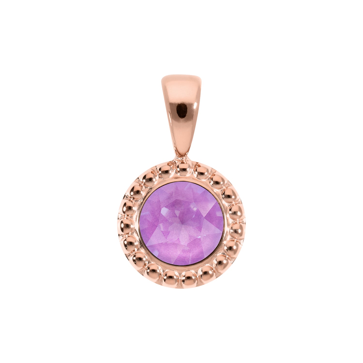Ghiare Pendant 0.43" - Rose Gold Crystal Electric Violet Ignite