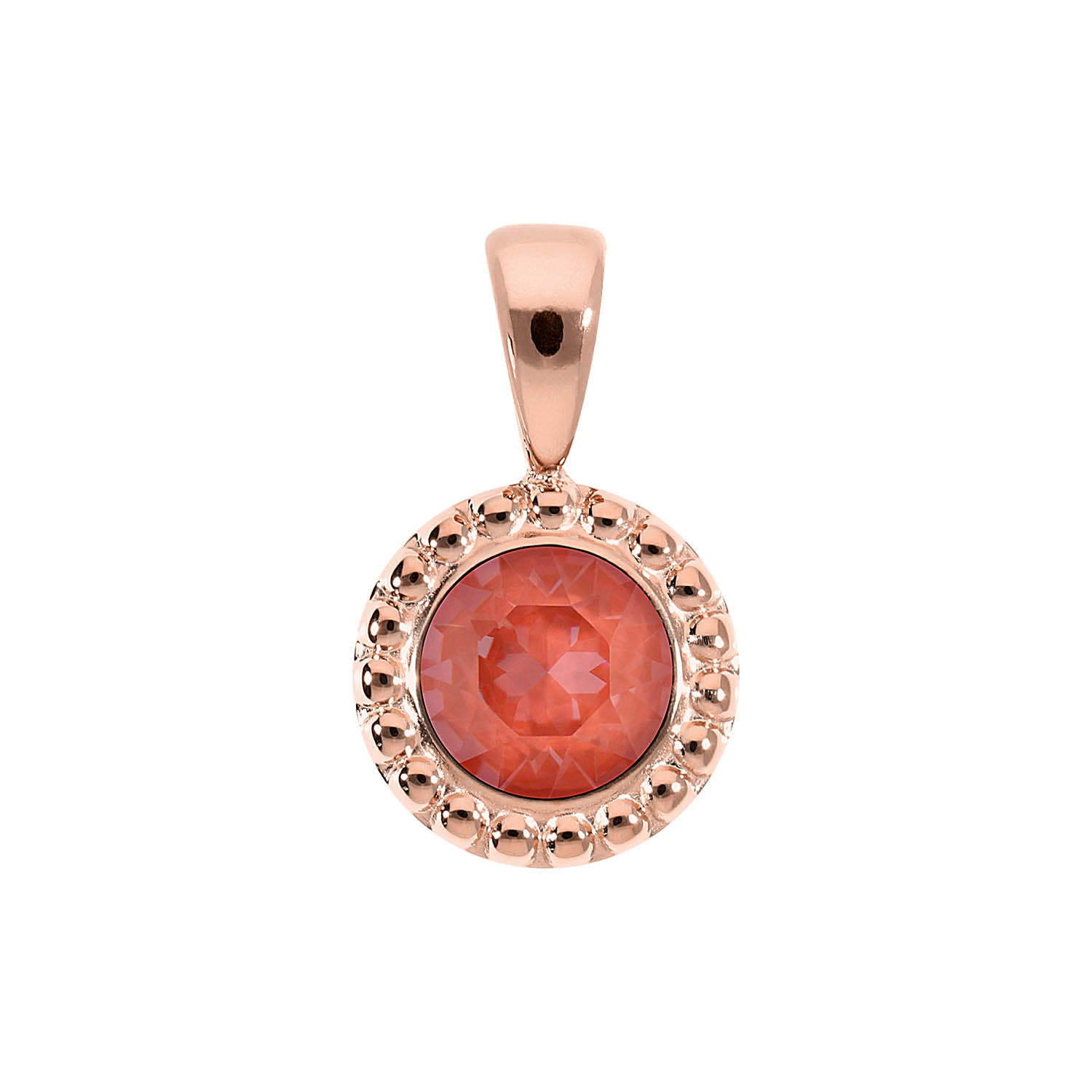 Ghiare Pendant 0.43" - Rose Gold crystal maroon ignite
