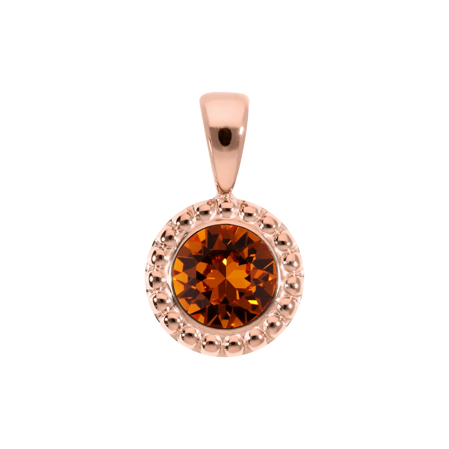 Ghiare Pendant 0.43" - Rose Gold Smoked Topaz