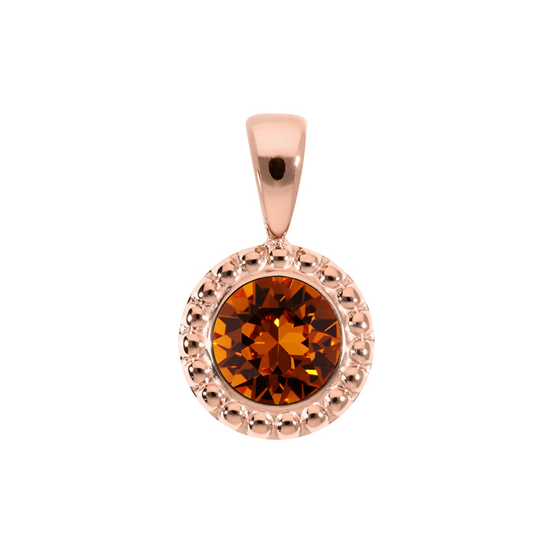 Ghiare Pendant 0.43" - Rose Gold Smoked Topaz