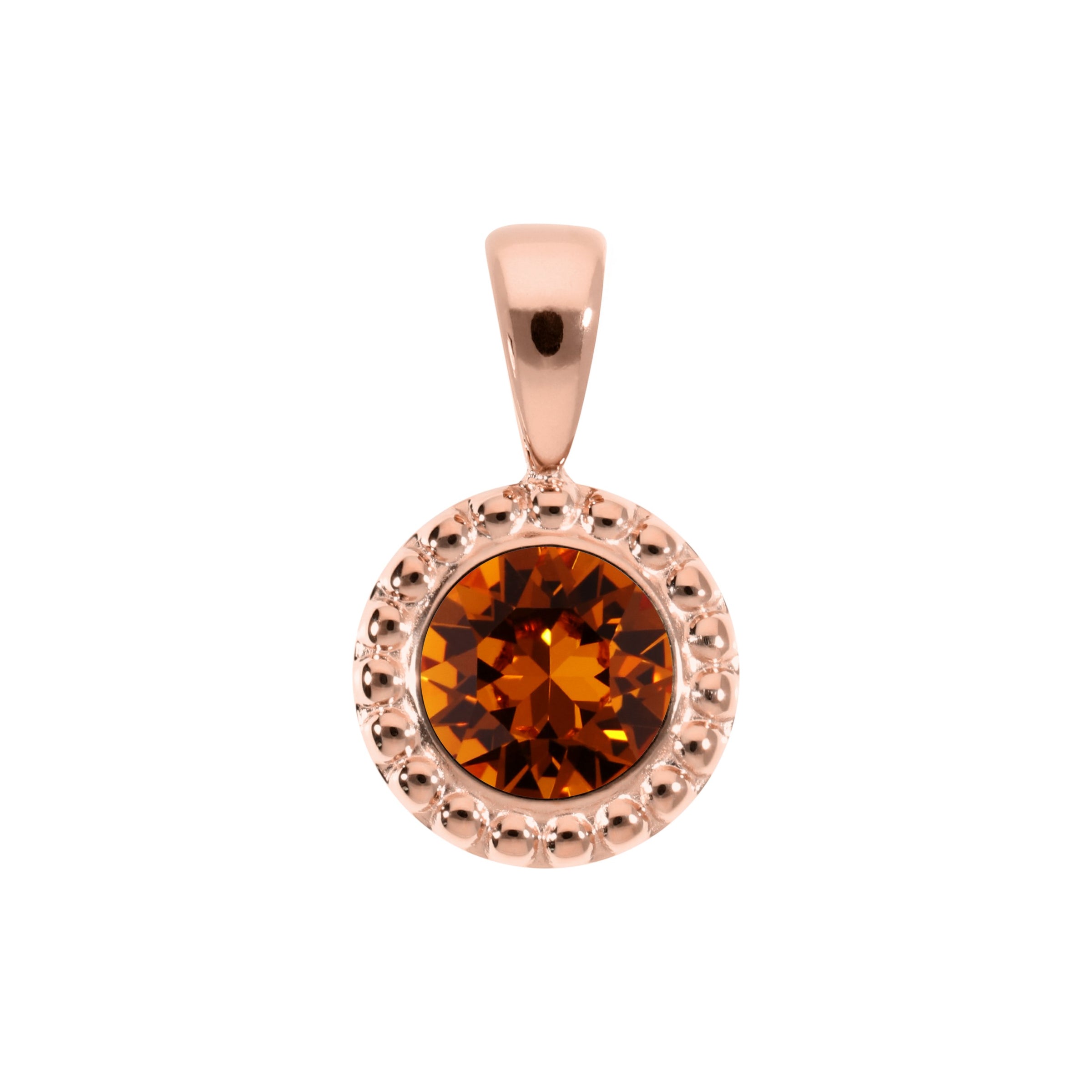 Ghiare Pendant 0.43" - Rose Gold Smoked Topaz