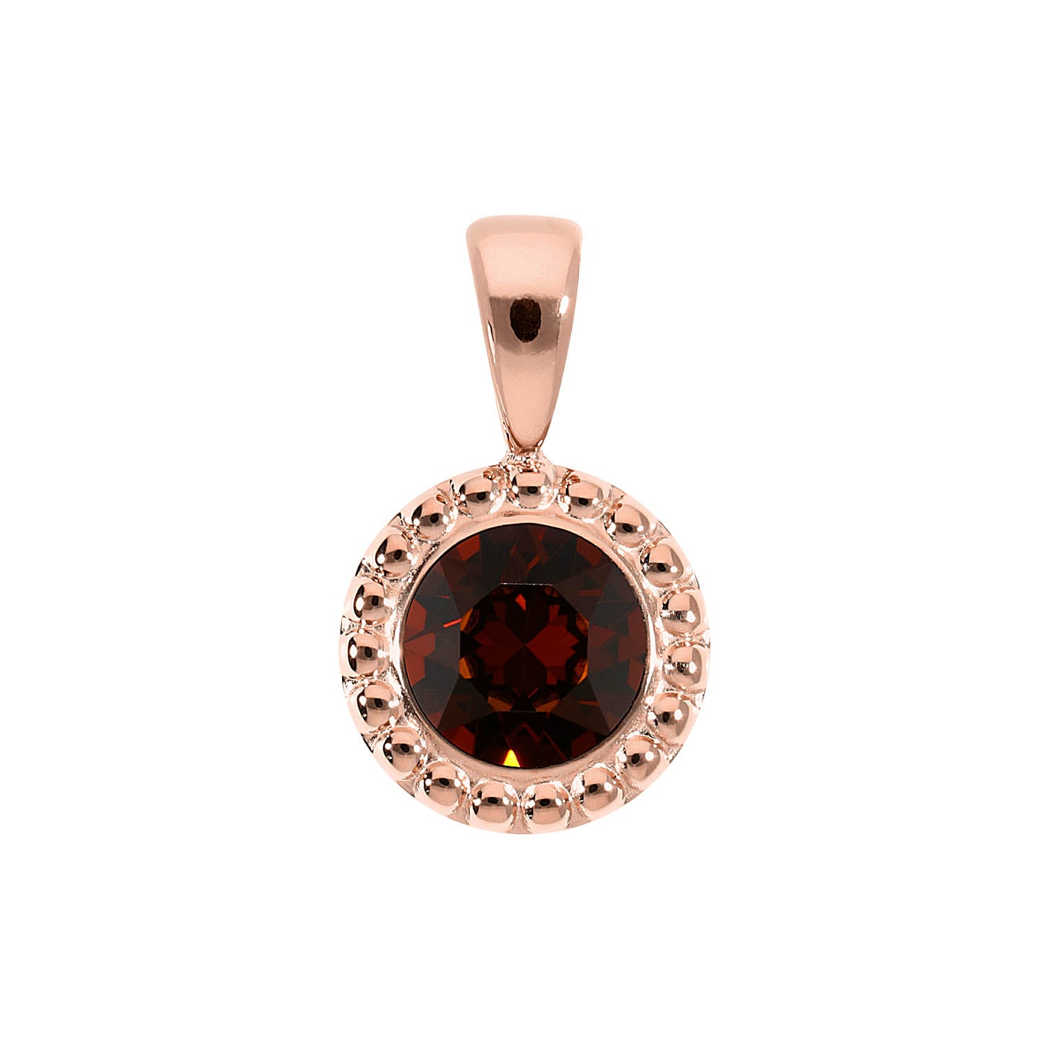Ghiare Pendant 0.43" - Rose Gold smoked amber
