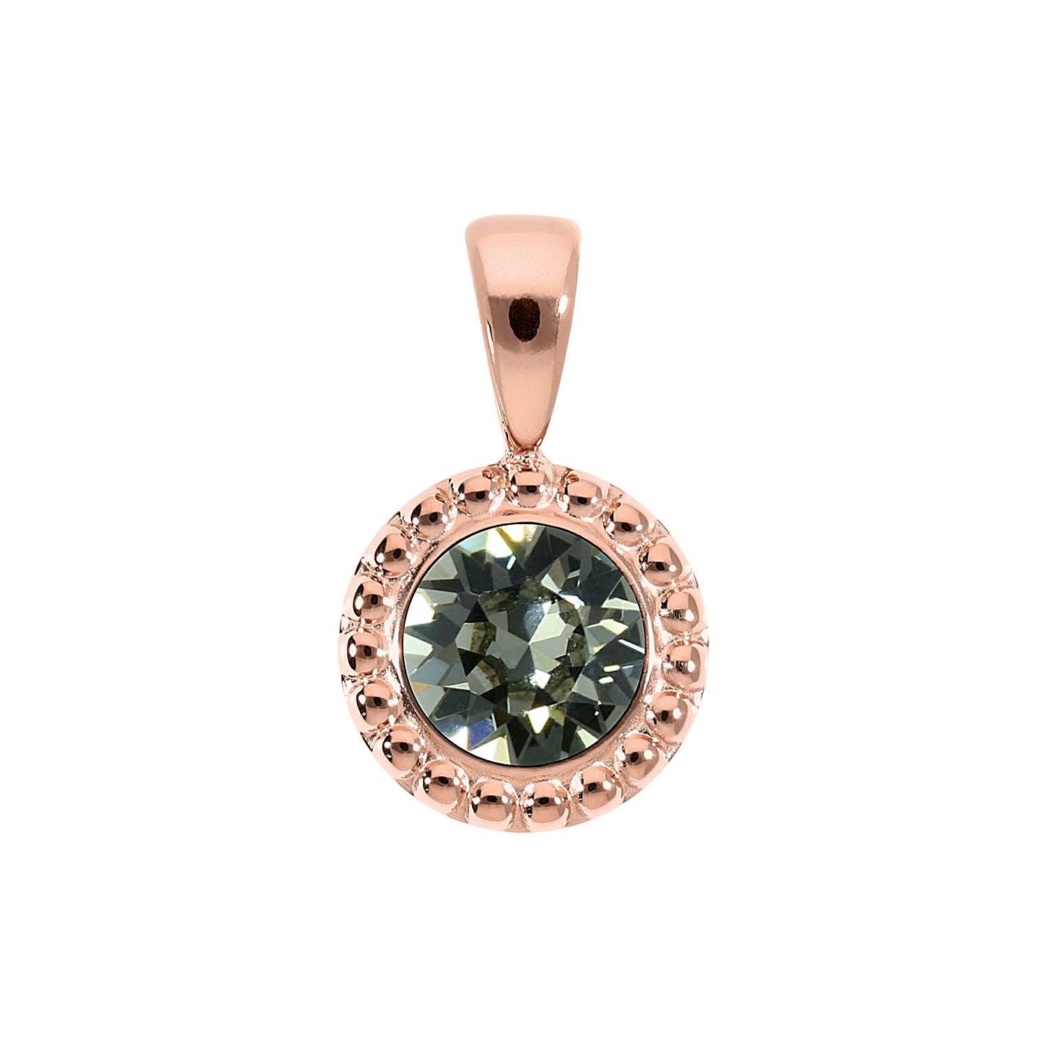 Ghiare Pendant 0.43" - Rose Gold black diamond