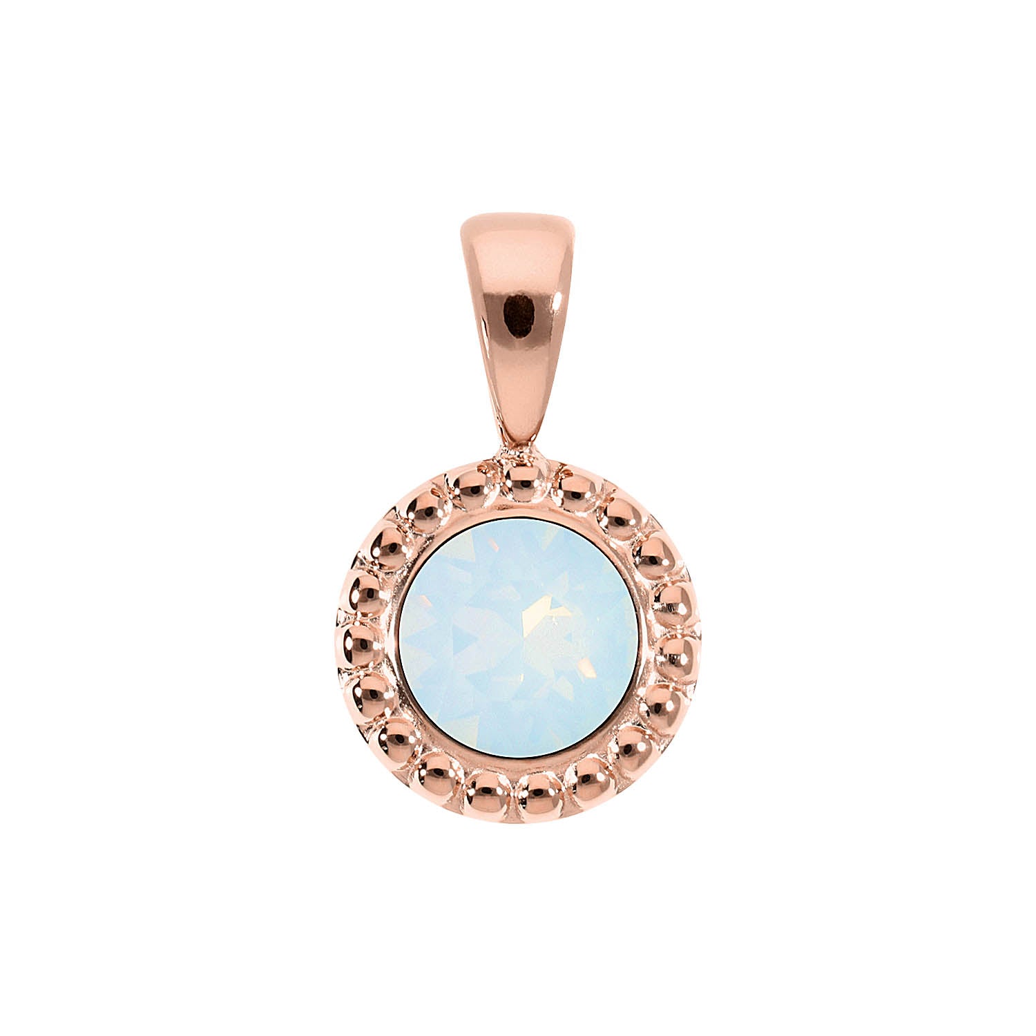 Ghiare Pendant 0.43" - Rose Gold white opal