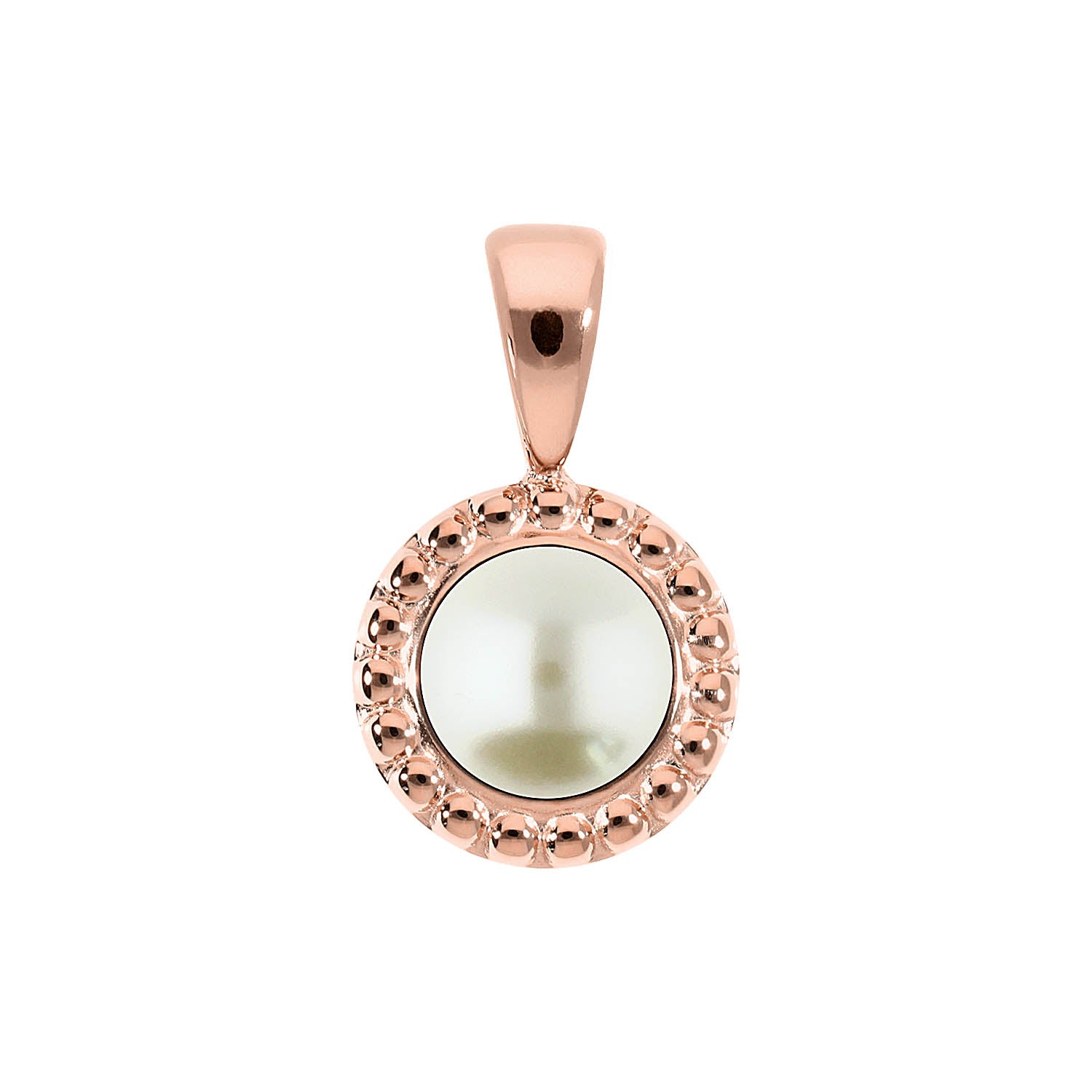 Ghiare Pendant 0.43" - Rose Gold cream pearl