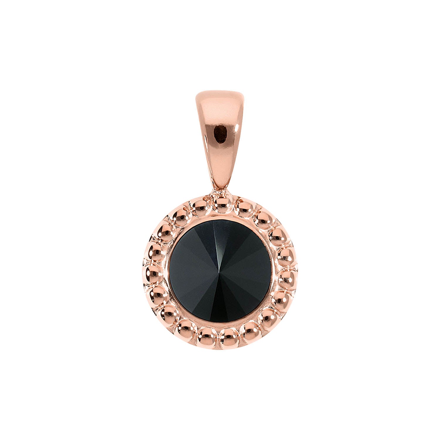 Ghiare Pendant 0.43" - Rose Gold jet hematite