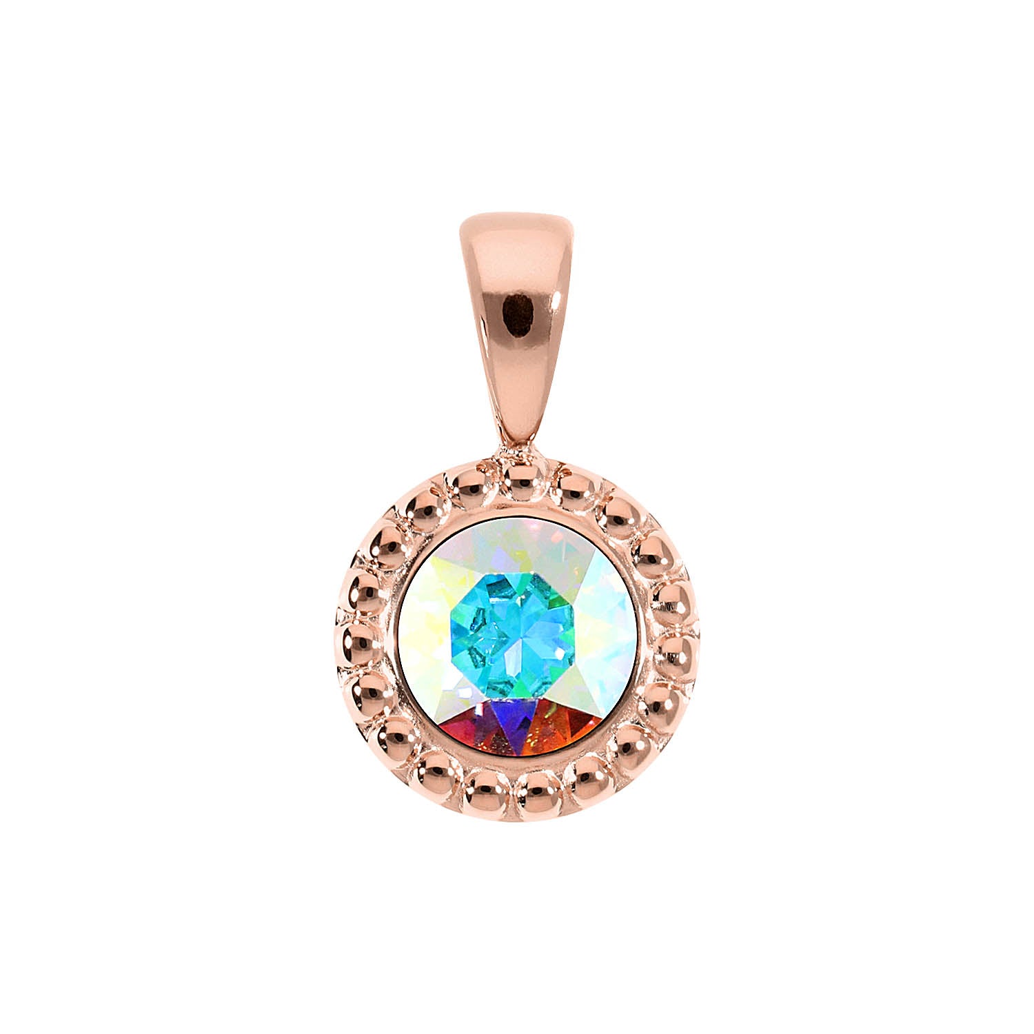 Ghiare Pendant 0.43" - Rose Gold crystal aurora boreale