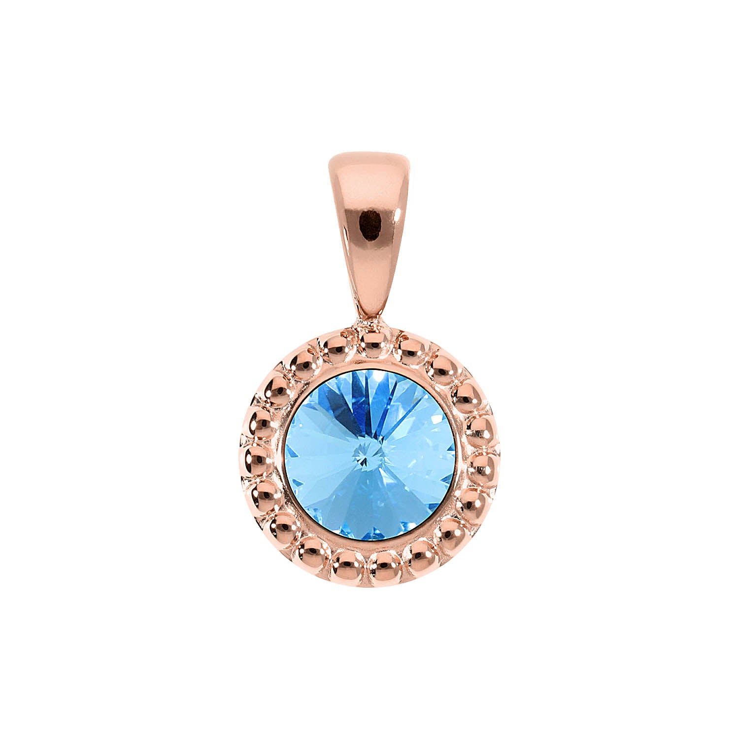 Ghiare Pendant 0.43" - Rose Gold aquamarine