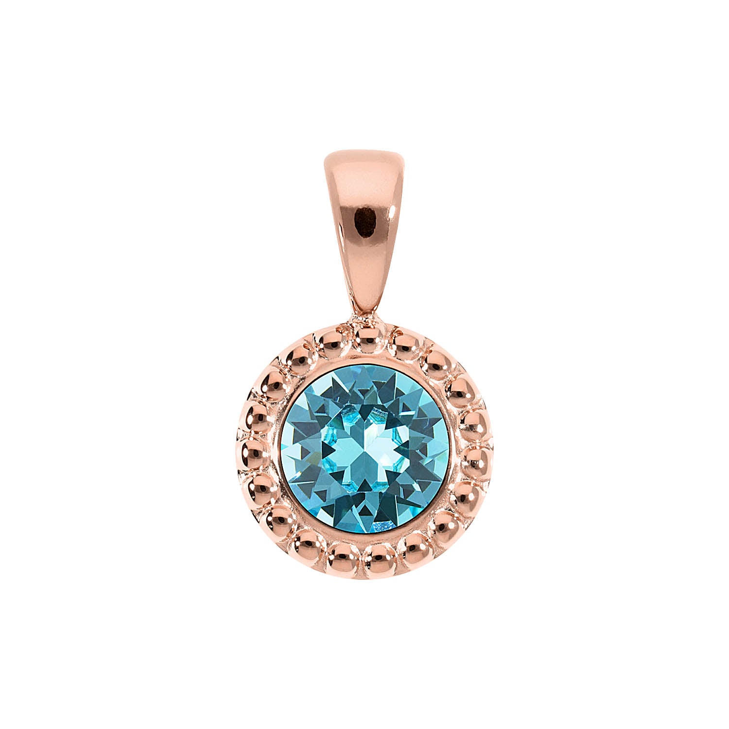 Ghiare Pendant 0.43" - Rose Gold Light Turquoise