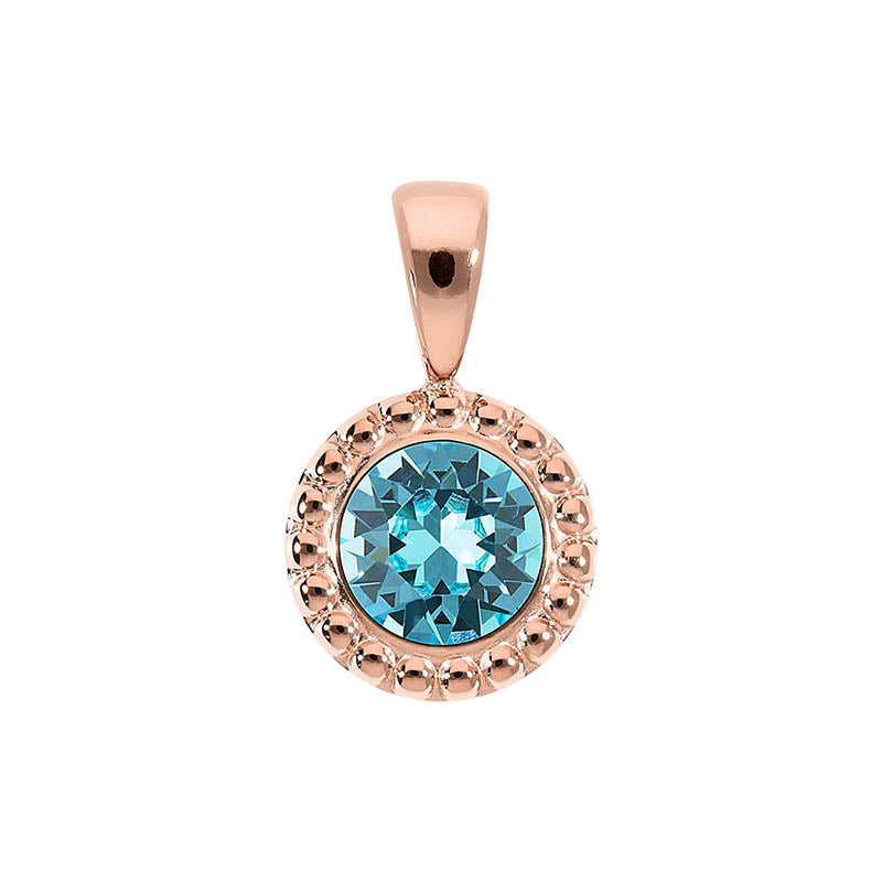 Ghiare Pendant 0.43" - Rose Gold Light Turquoise