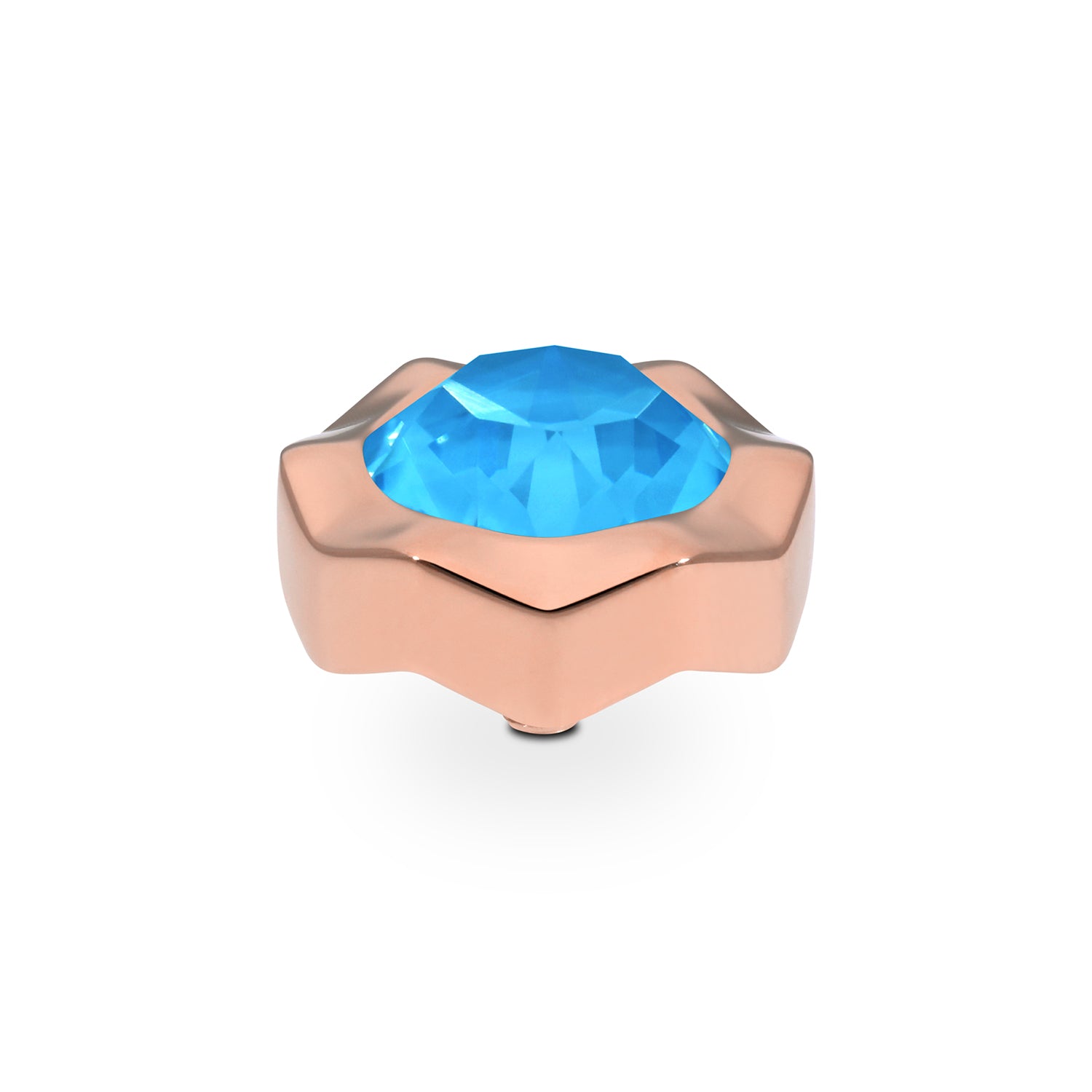 Nemoli Top 0.51" - Rose Gold Crystal Electric Blue Ignite
