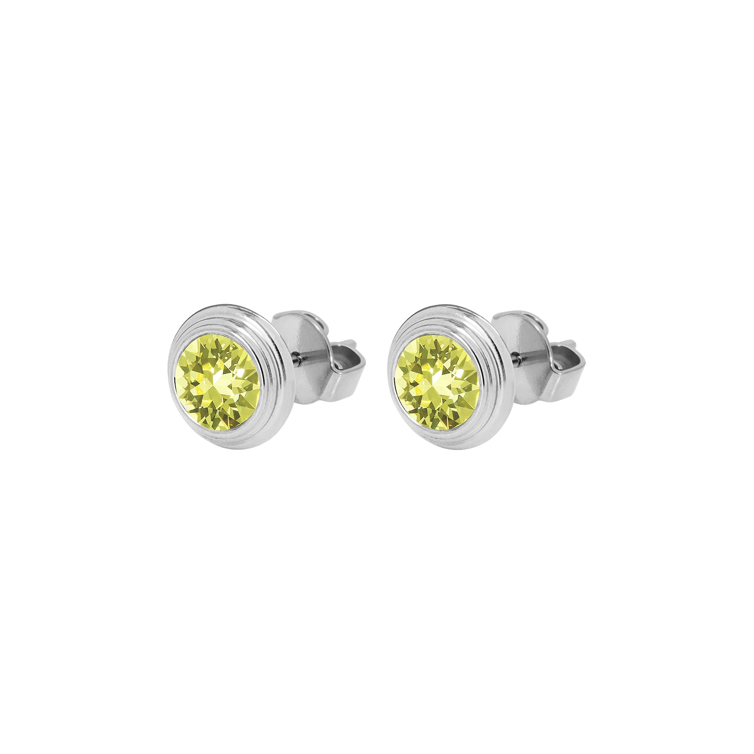 Oroli Ear Studs 0.39" - Silver Jonquil