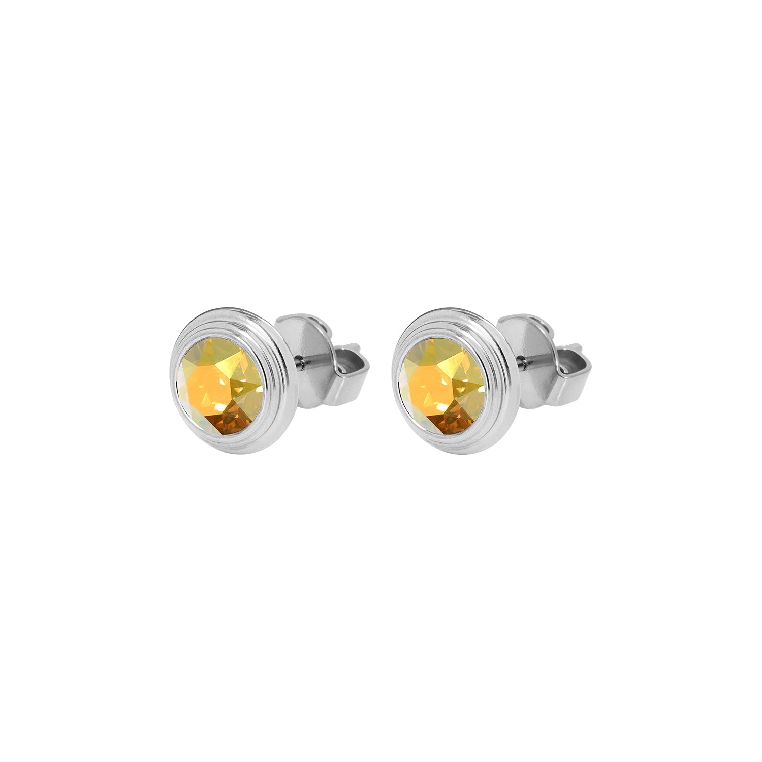 Oroli Ear Studs 0.39" - Silver metallic sunshine