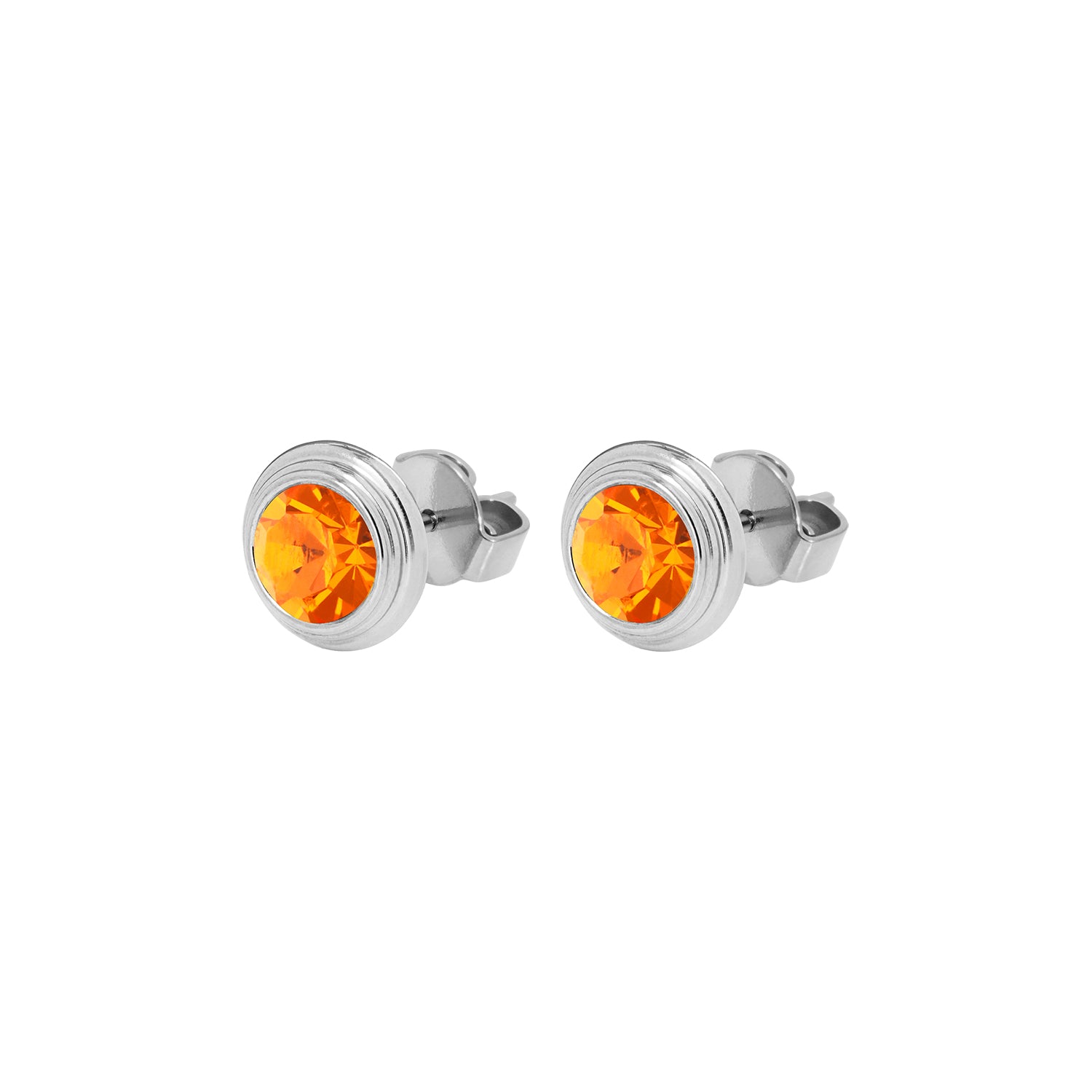 Oroli Ear Studs 0.39" - Silver sun