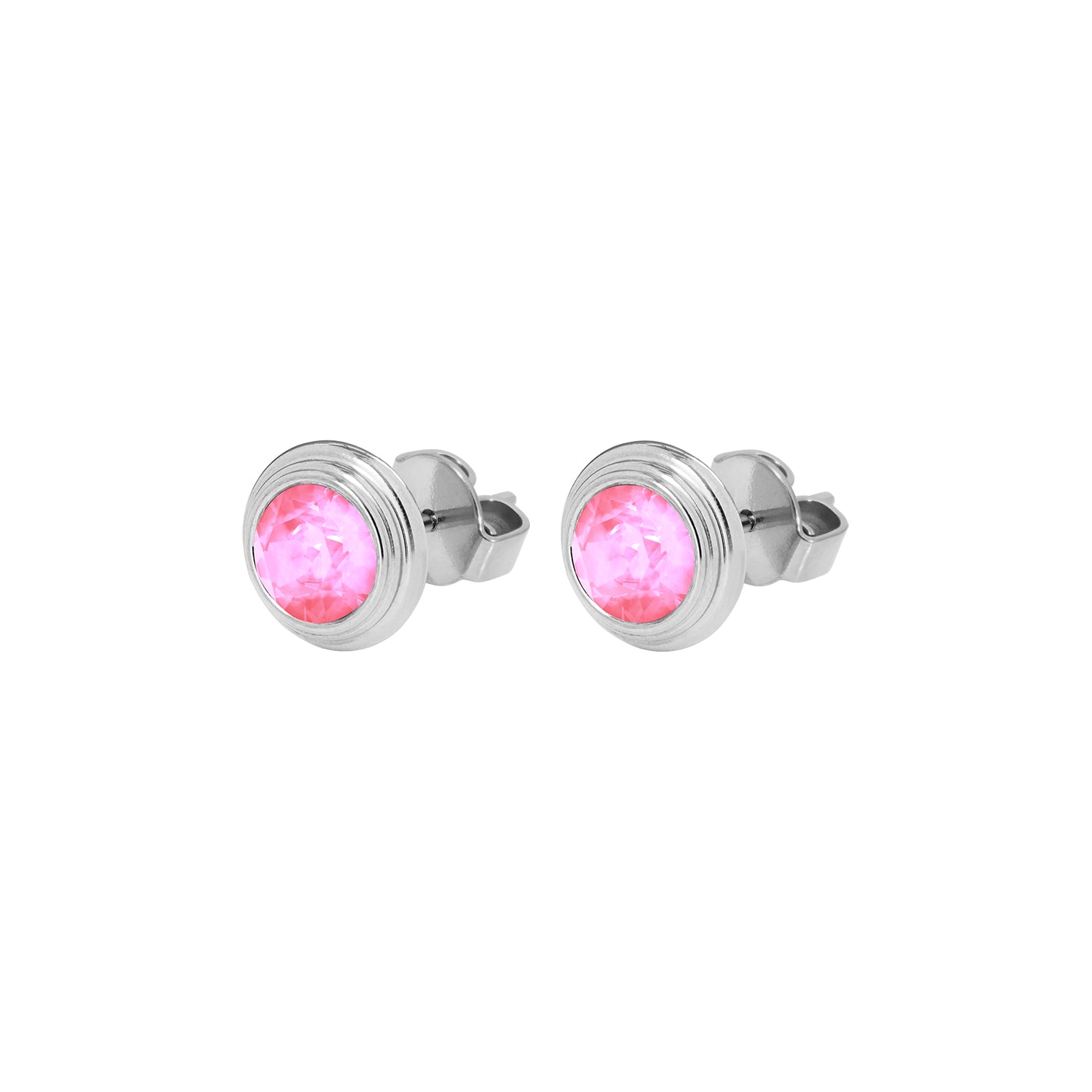 Oroli Ear Studs 0.39" - Silver Crystal Dahlia Ignite
