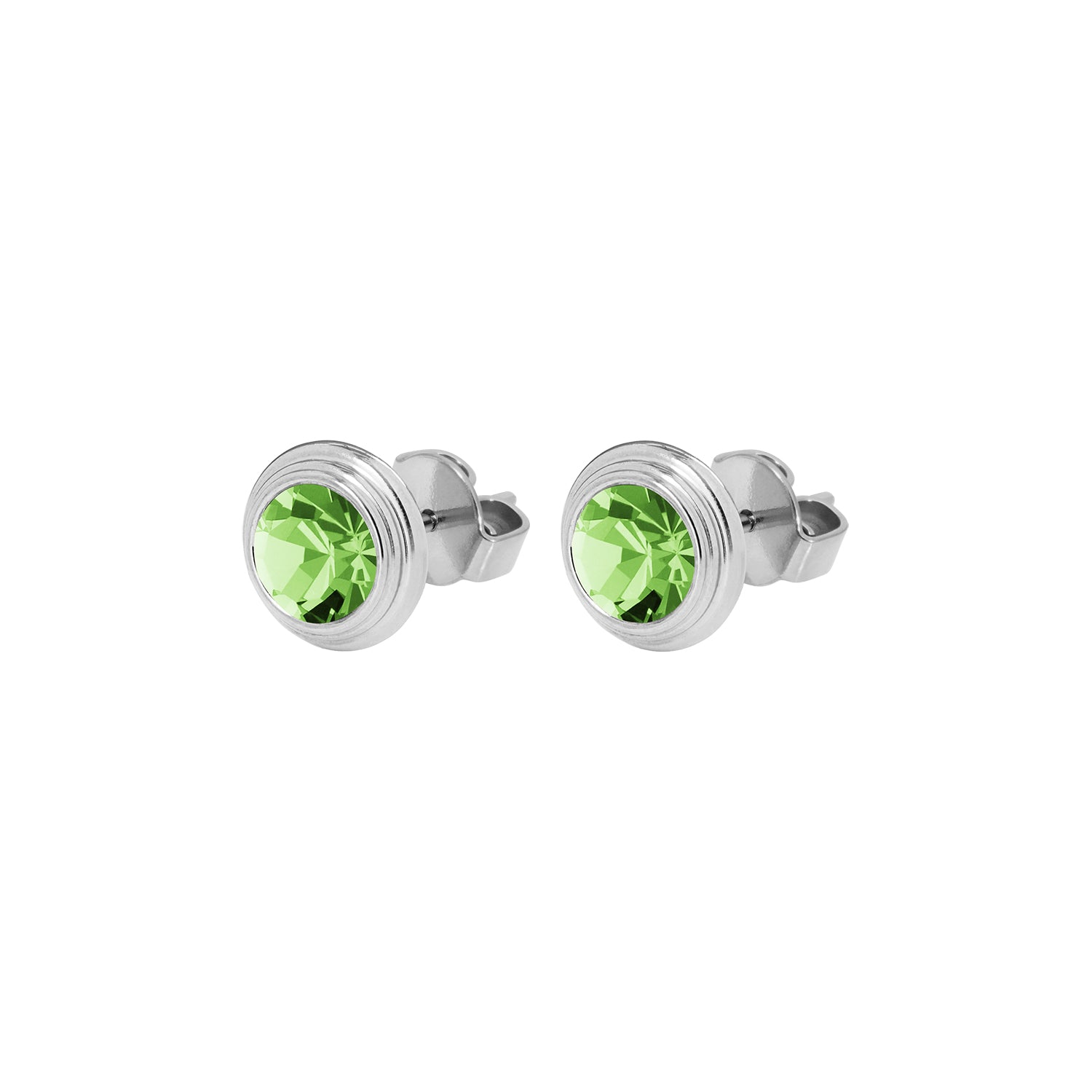 Oroli Ear Studs 0.39" - Silver peridot