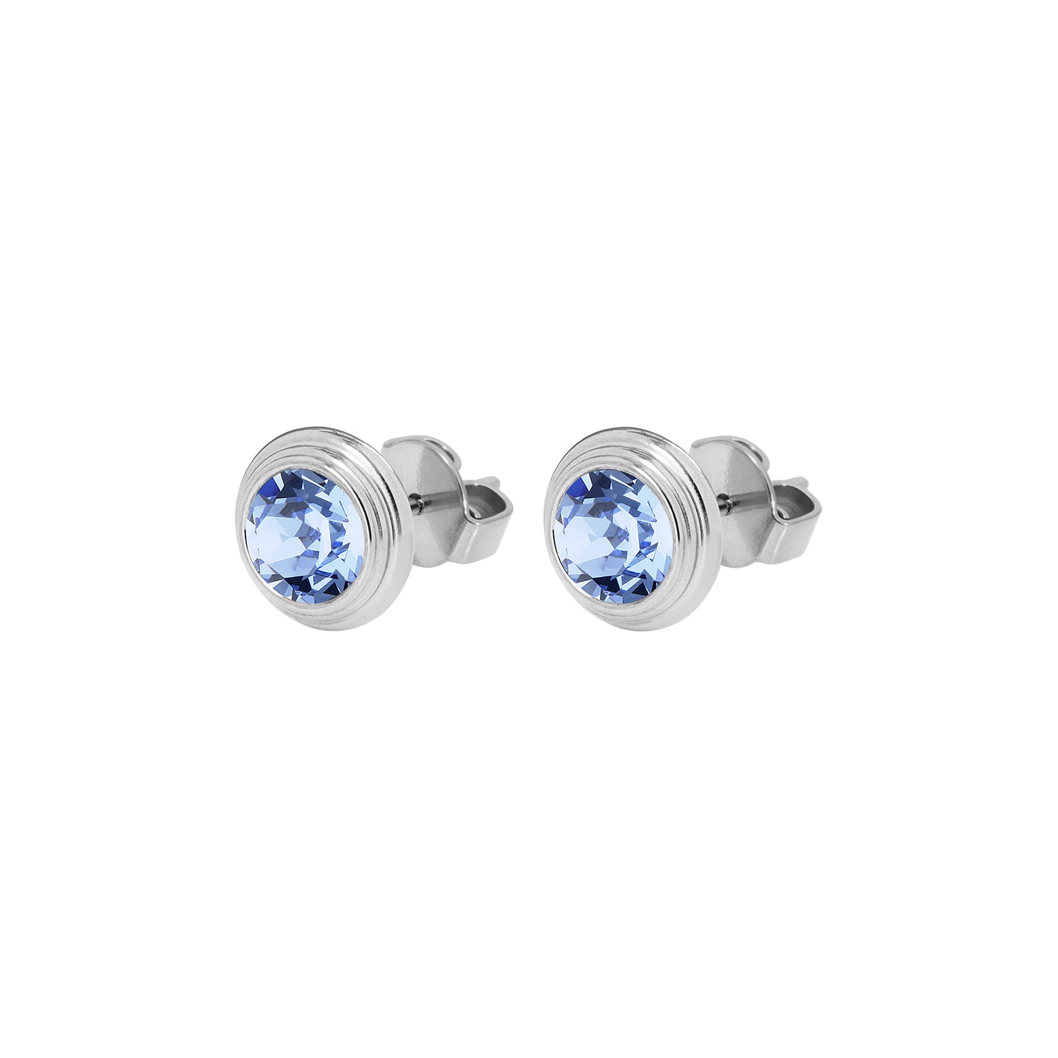 Oroli Ear Studs 0.39" - Silver light sapphire