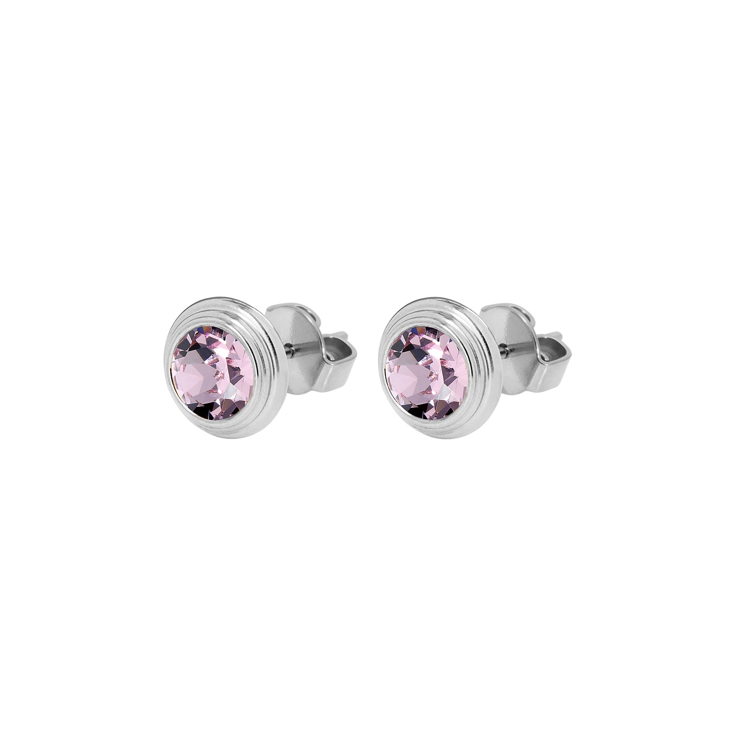 Oroli Ear Studs 0.39" - Silver light amethyst