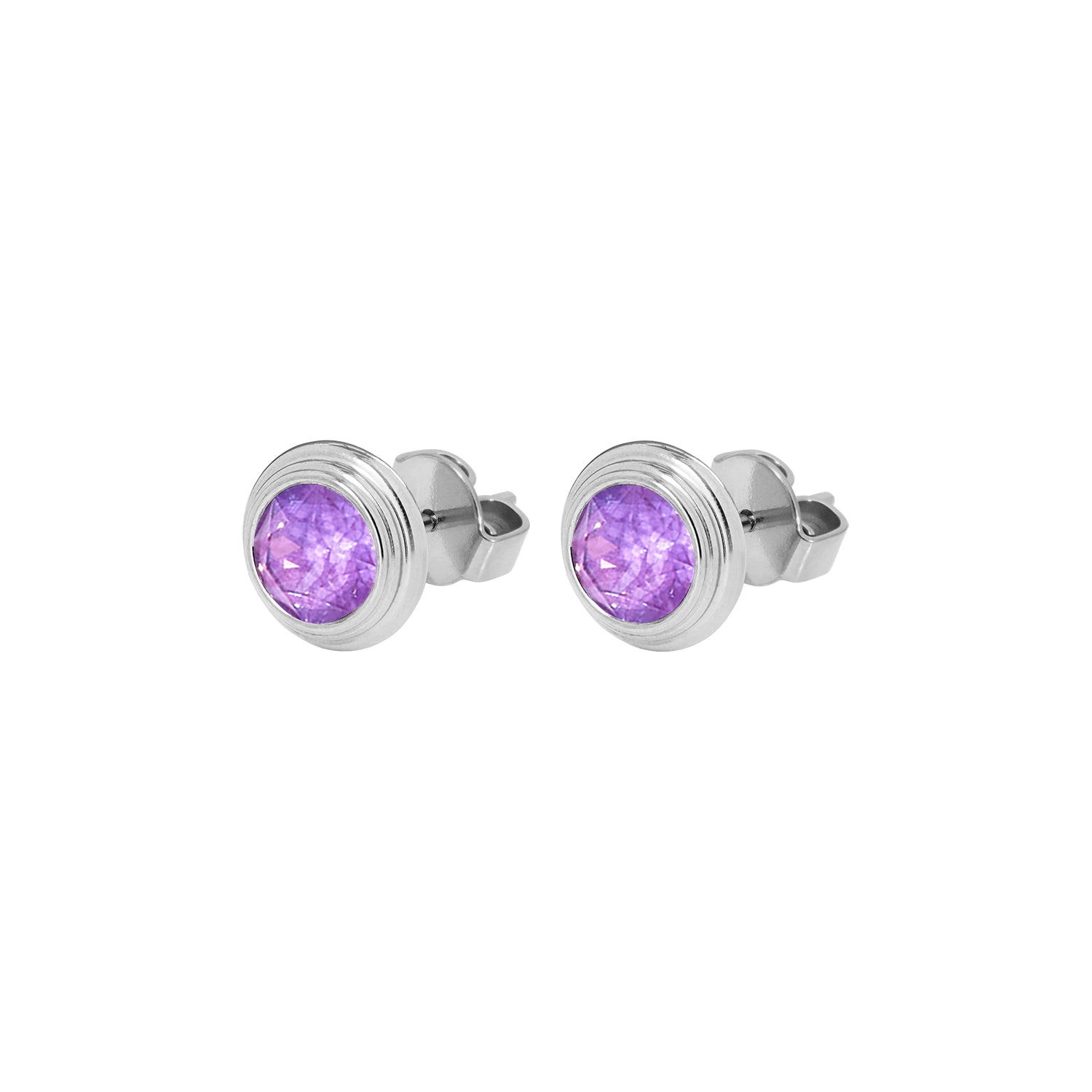 Oroli Ear Studs 0.39" - Silver Cr. Electric Violet Lacquer Pro Ignite