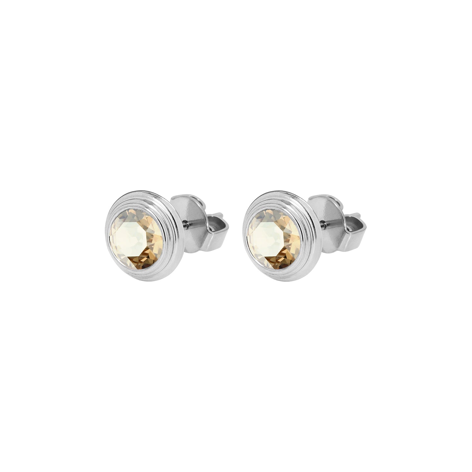 Oroli Ear Studs 0.39" - Silver Golden shadow