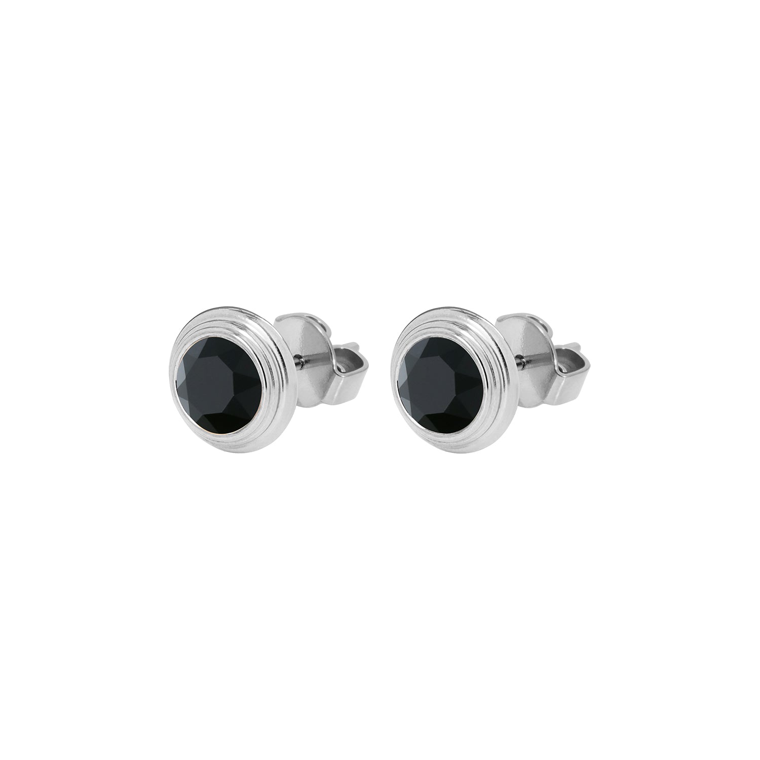 Oroli Ear Studs 0.39" - Silver jet