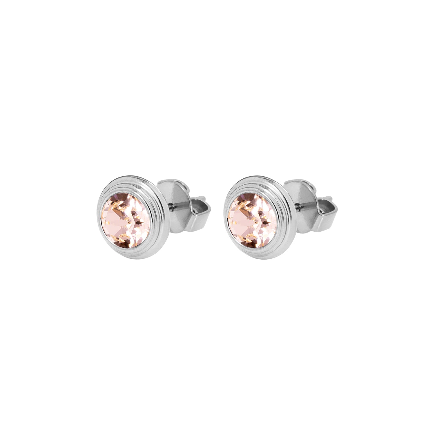 Oroli Ear Studs 0.39" - Silver vintage rose