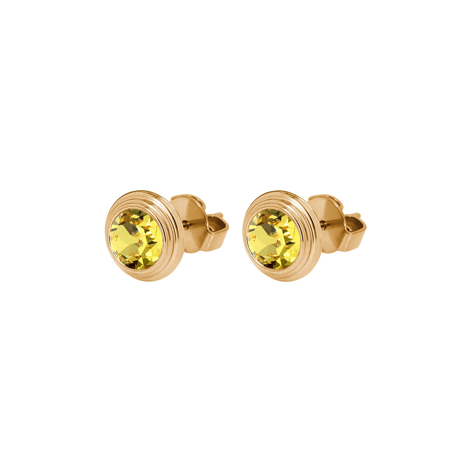 Oroli Ear Studs  0.39" - Gold light topaz