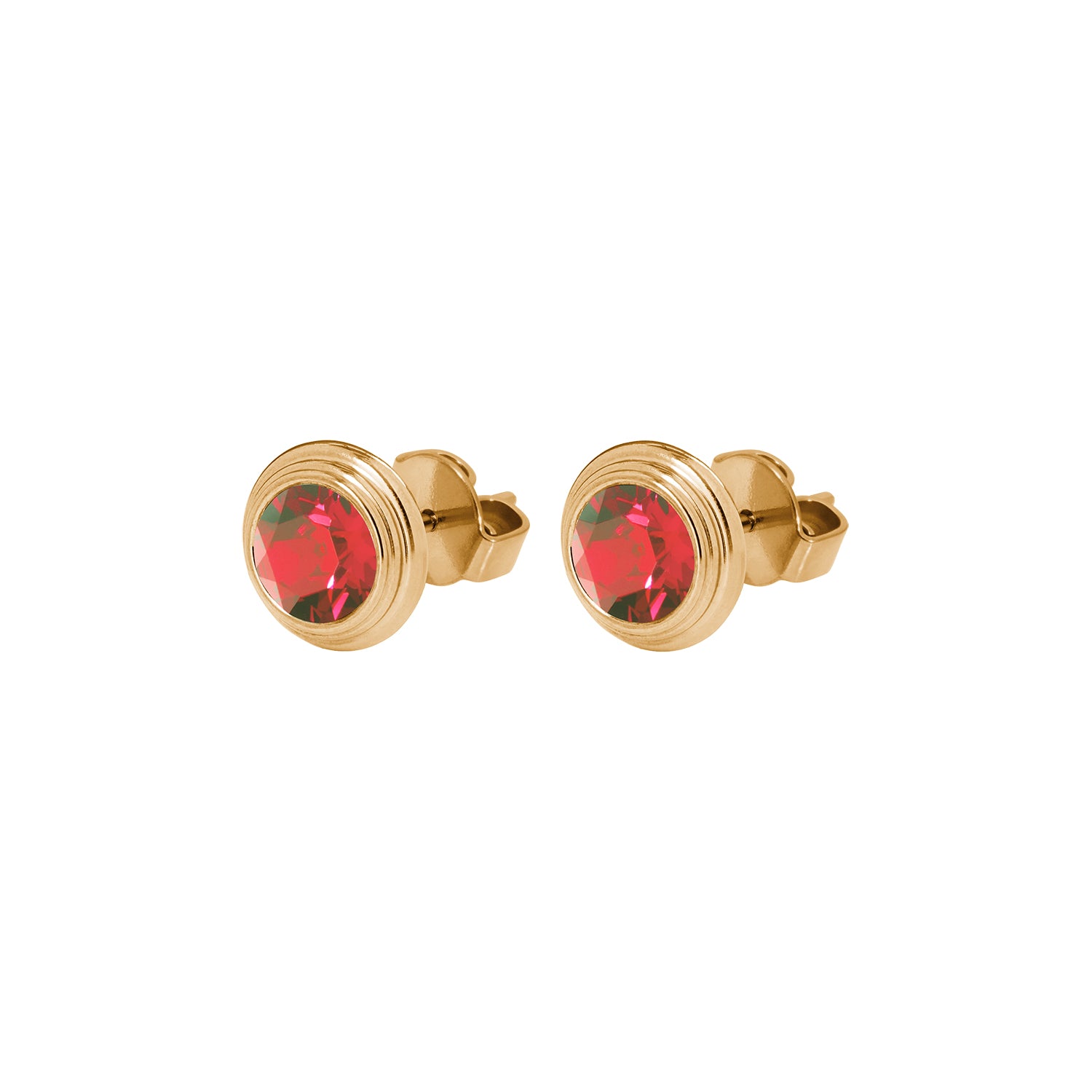 Oroli Ear Studs  0.39" - Gold padparadscha