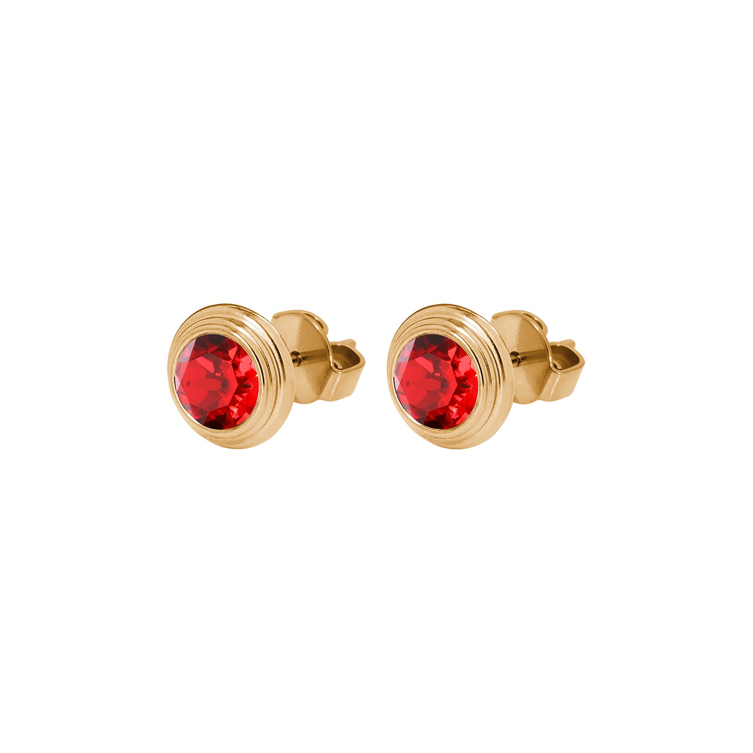 Oroli Ear Studs  0.39" - Gold scarlet