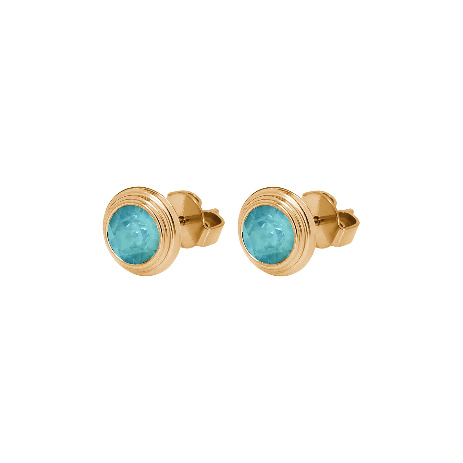 Oroli Ear Studs  0.39" - Gold Crystal Pine Green ignite